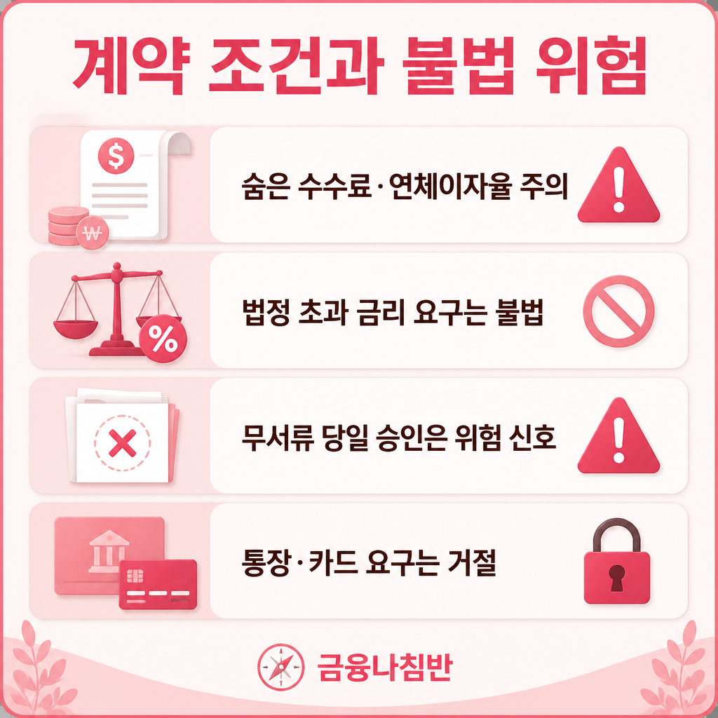 대부업 계약 조건과 불법 위험