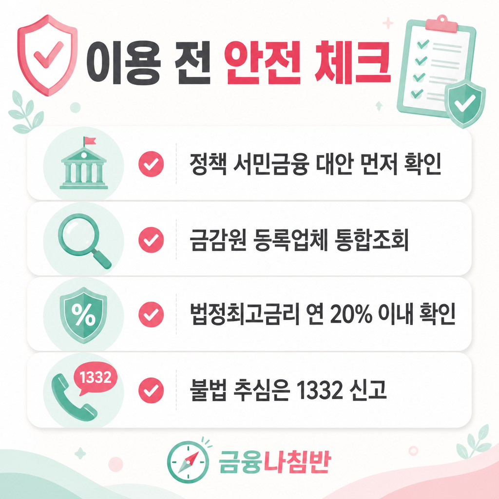 대부업 이용 전 안전 체크