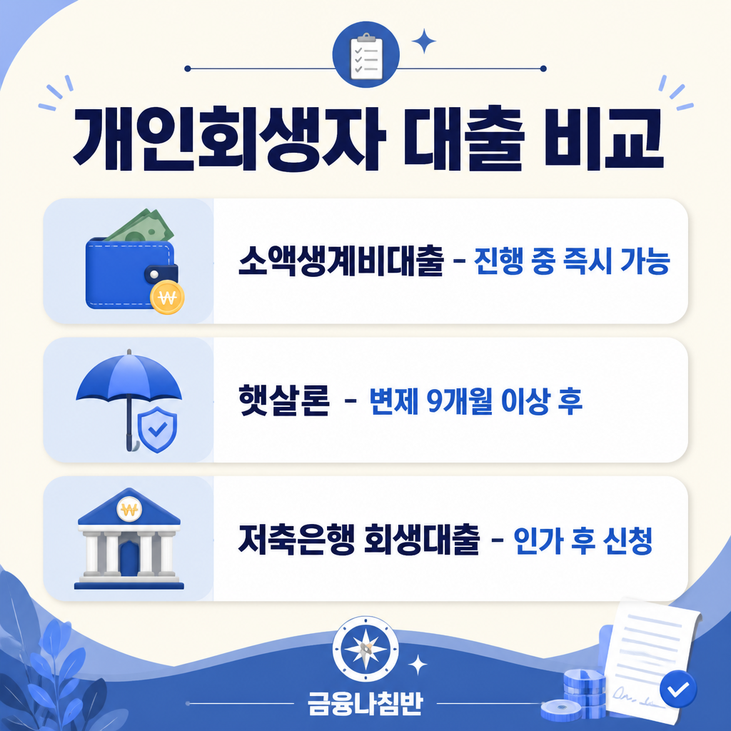 개인회생자 대출 상품 비교