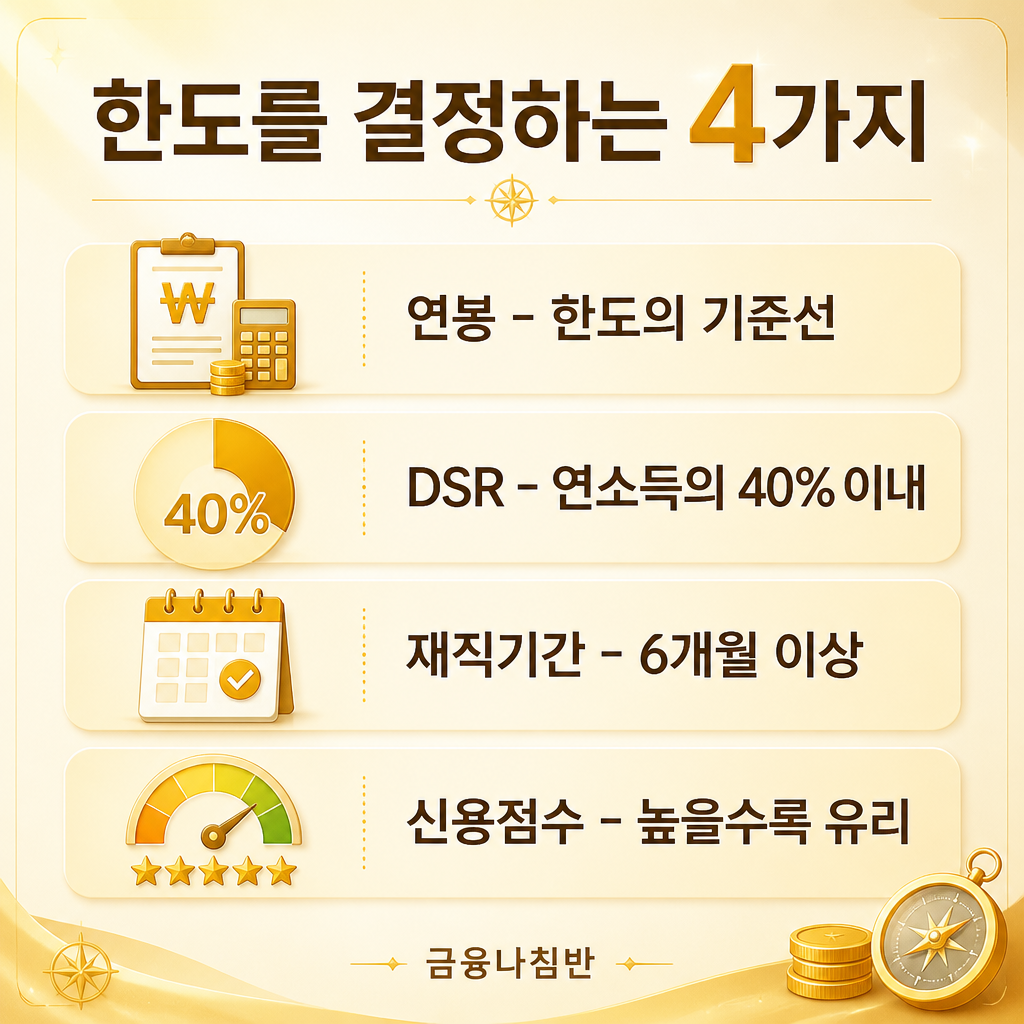 신용대출 한도 결정 4요소