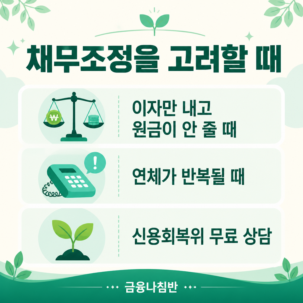 채무조정을 고려할 때