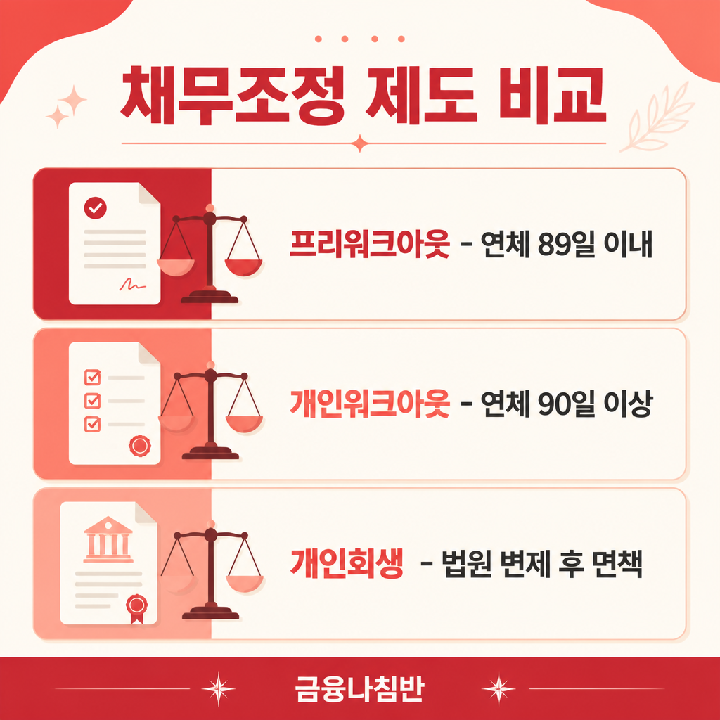 채무조정 제도 비교