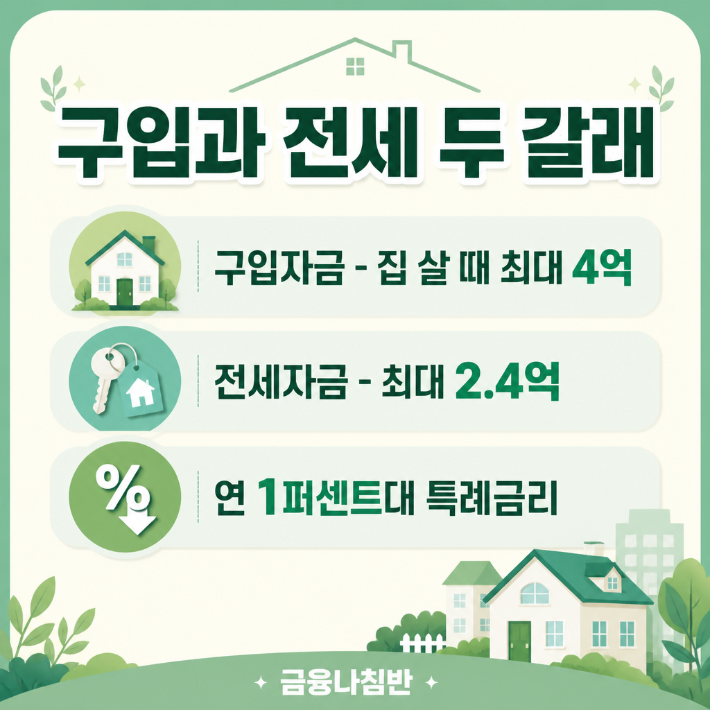 신생아 특례대출 구입자금과 전세자금