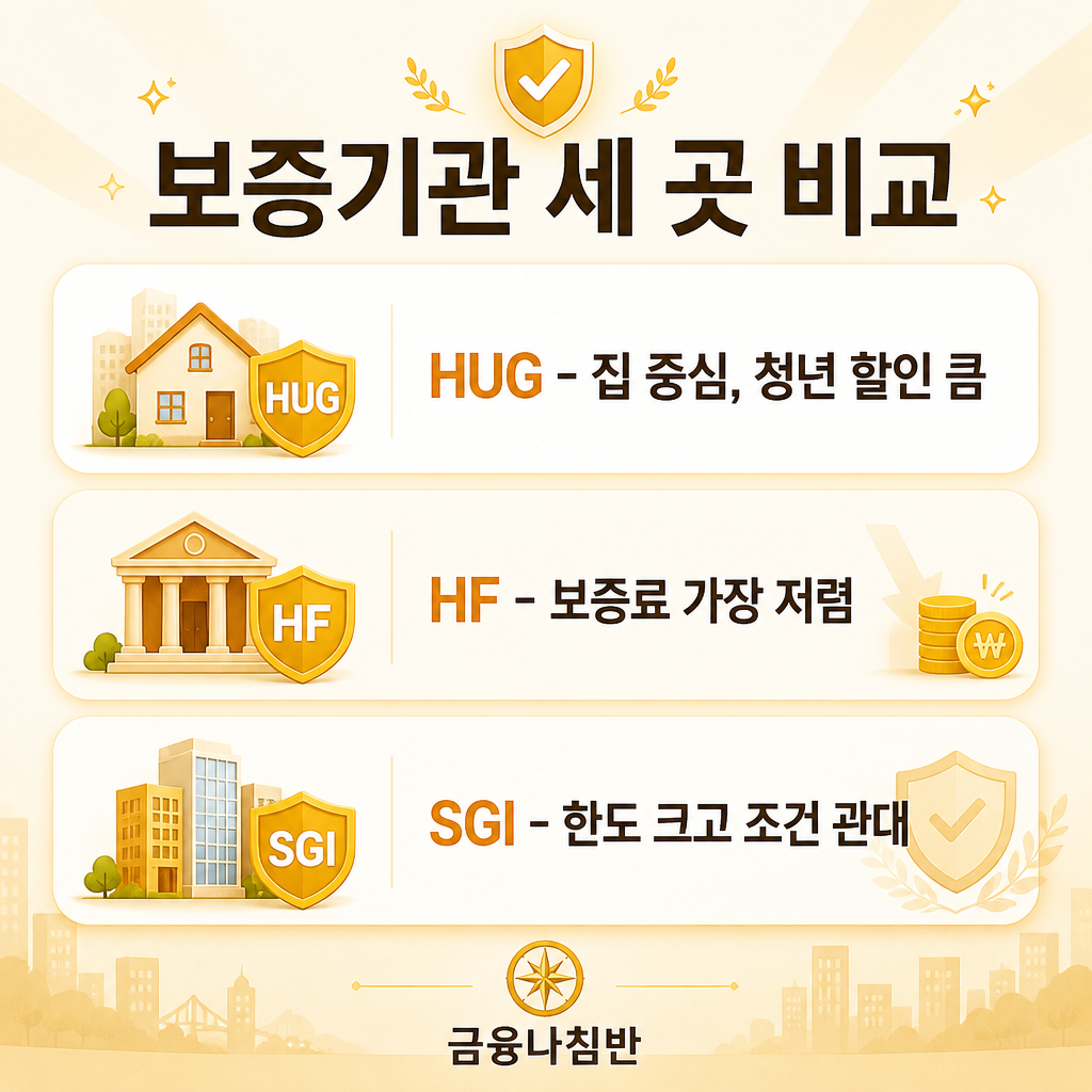 전세대출 보증기관 세 곳 비교