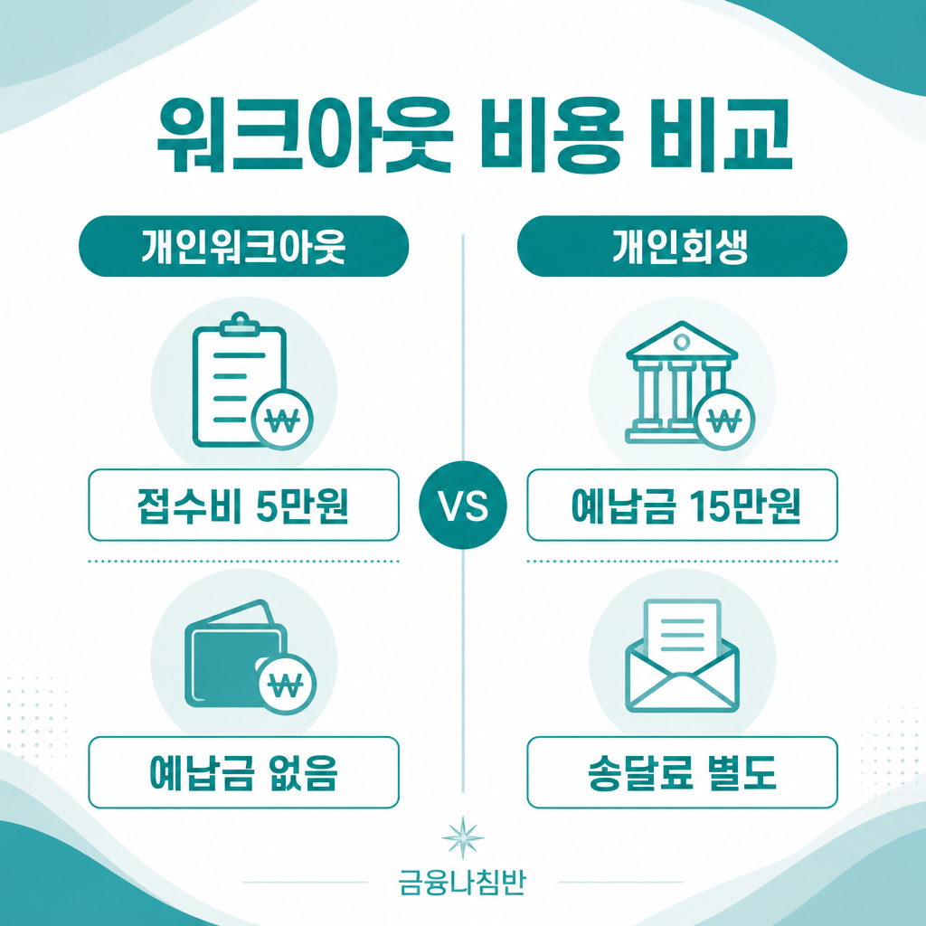 워크아웃 개인회생 비용 비교
