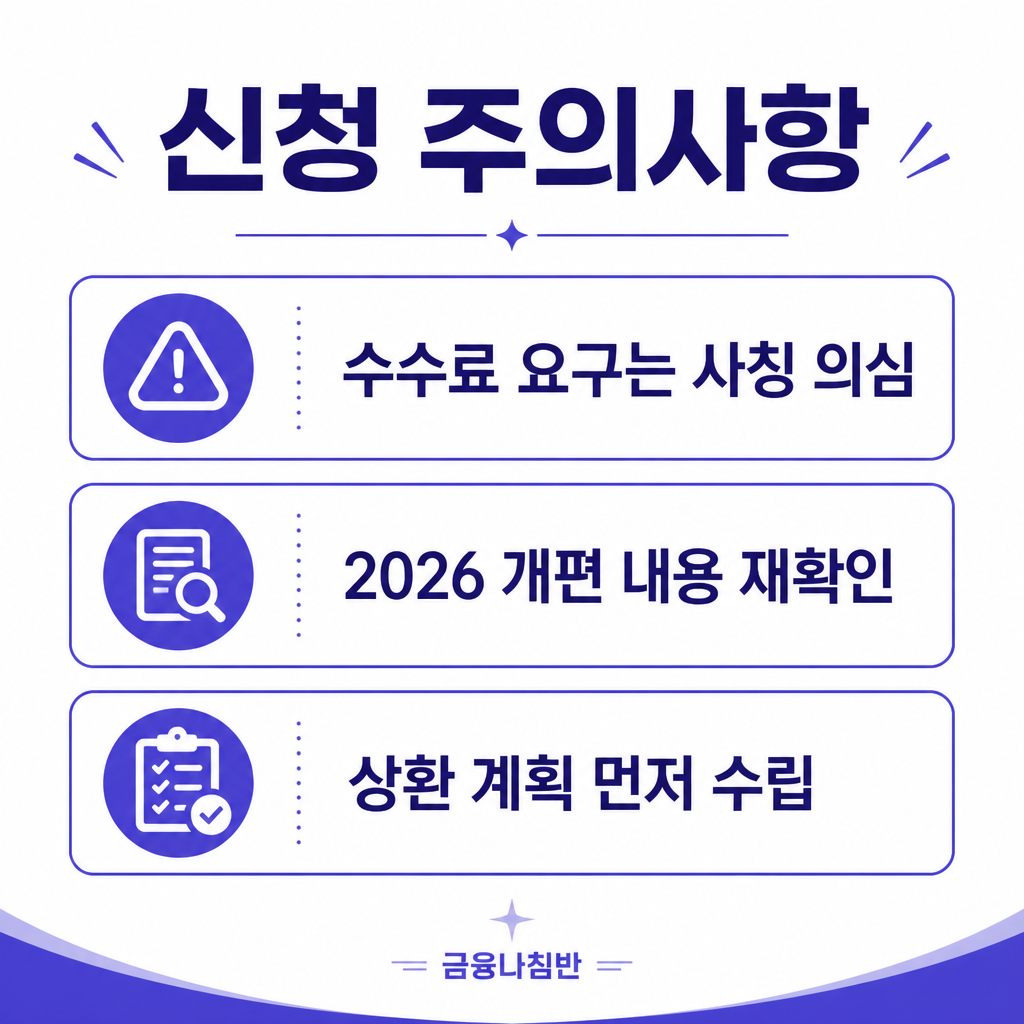 햇살론 신청 주의사항