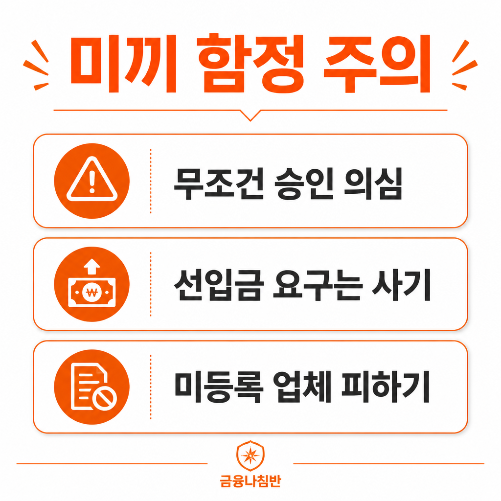 대부 대출 미끼 함정 주의