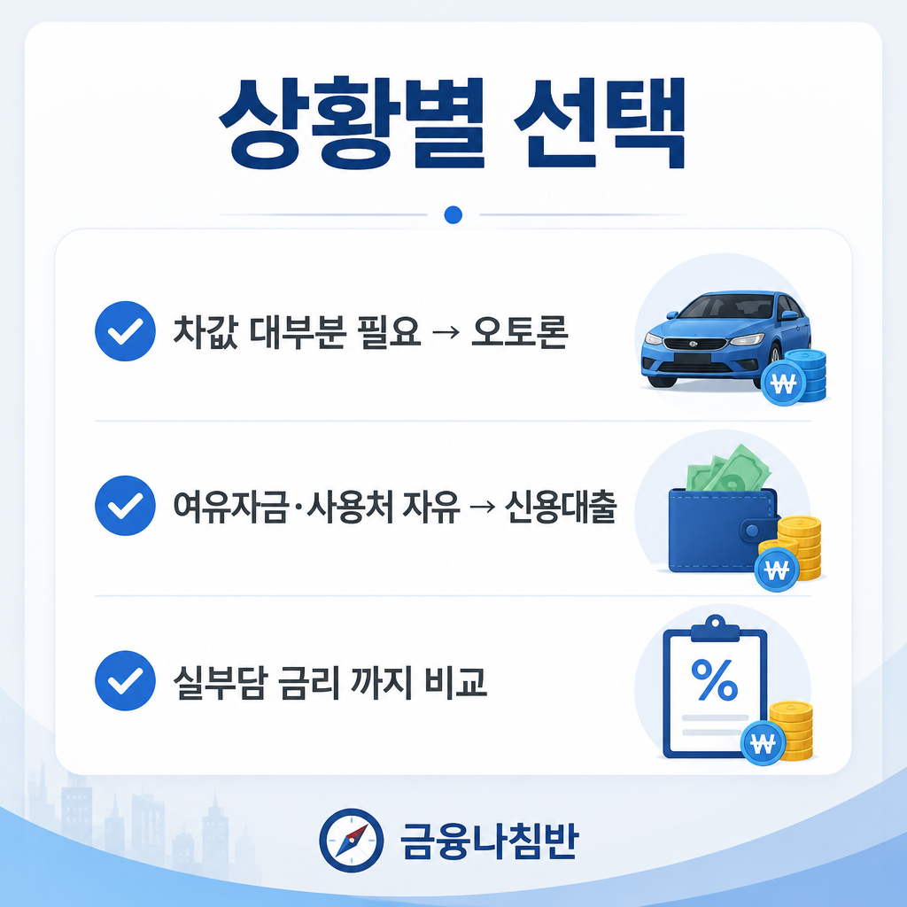 상황별 대출 선택
