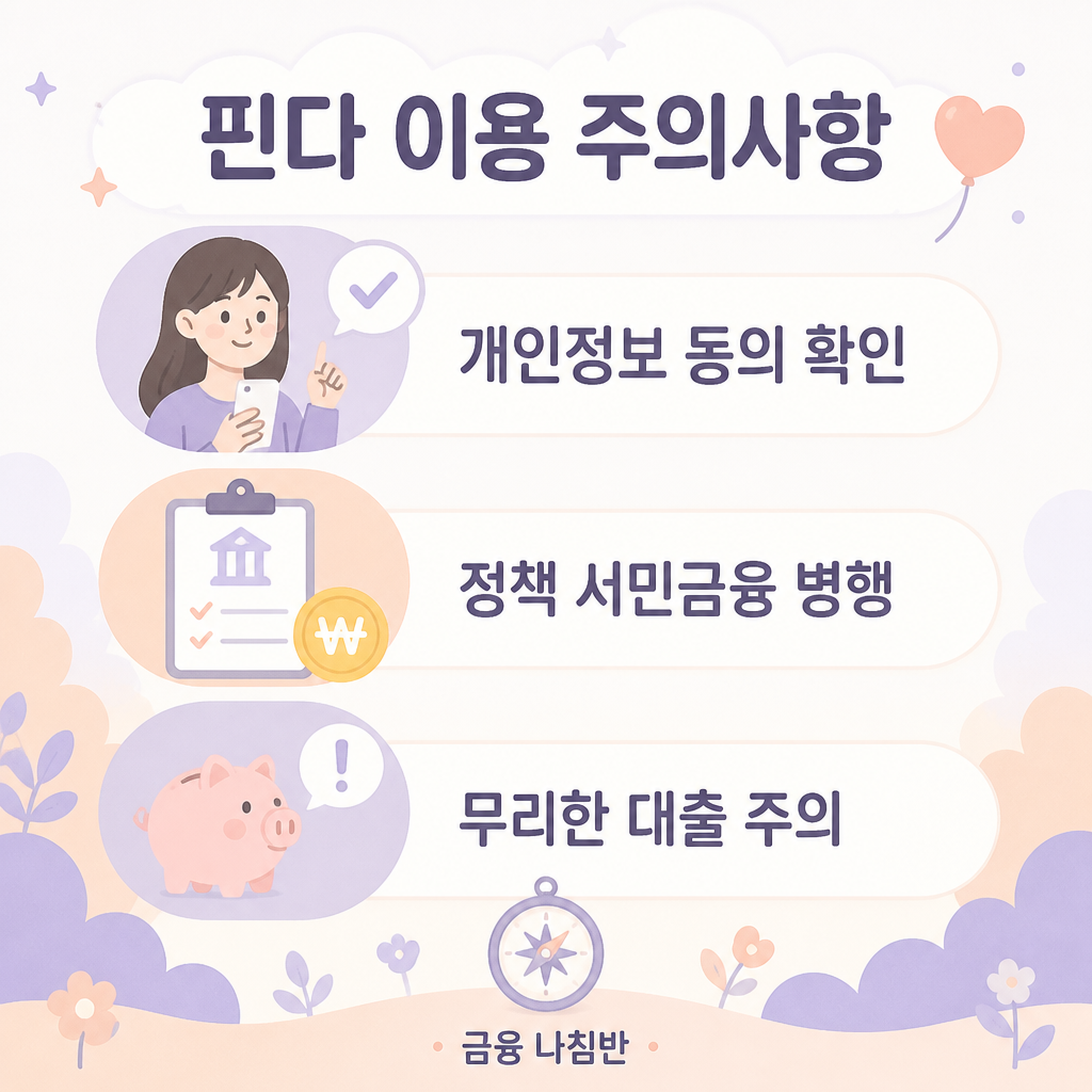 핀다 이용 주의사항