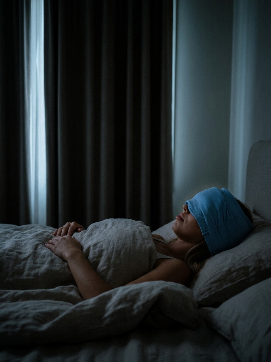 Resting with the mask over the eyes