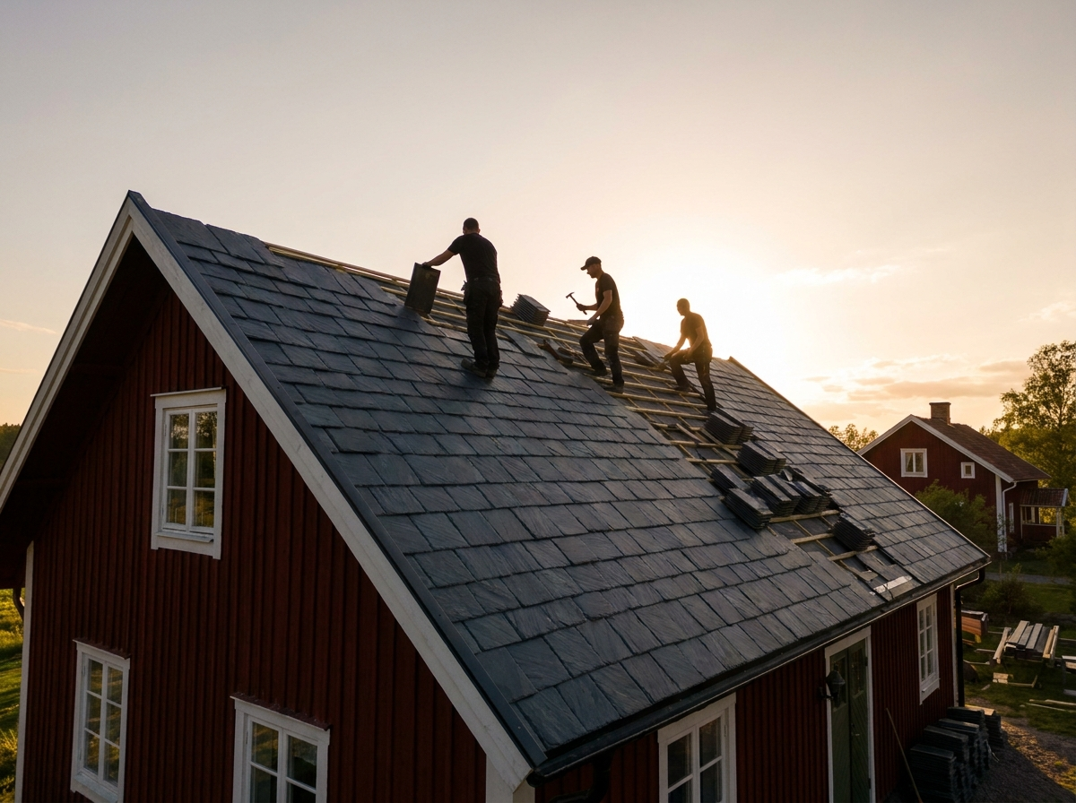 Takläggning i skiffer