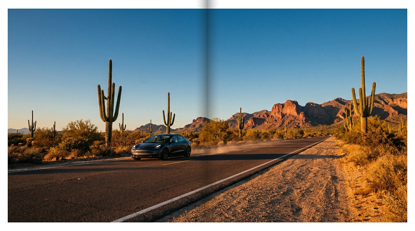 Arizona minimum car insurance — desert highway with mountains