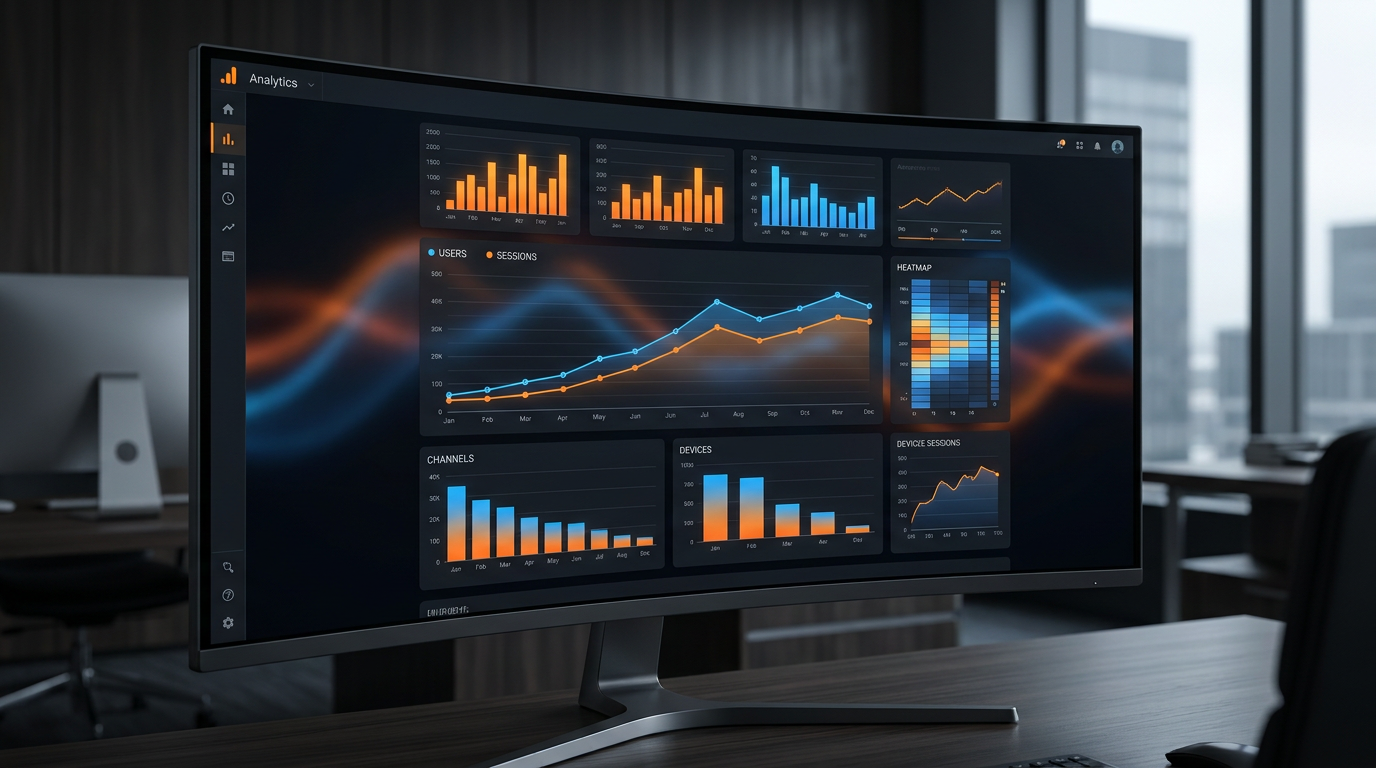 Google Analytics Dashboard mit Charts und Datenvisualisierung
