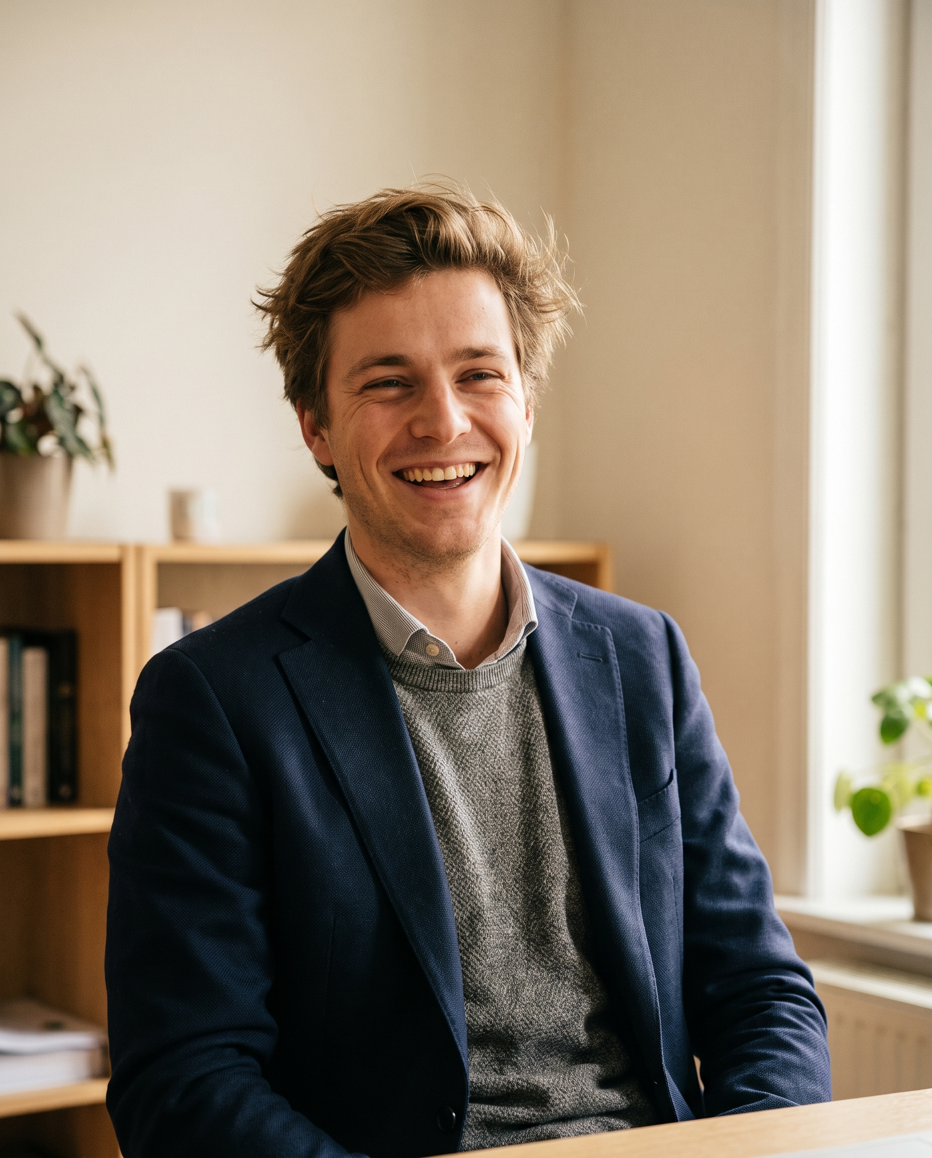 Tevreden jonge ondernemer, klant van Creative Edge