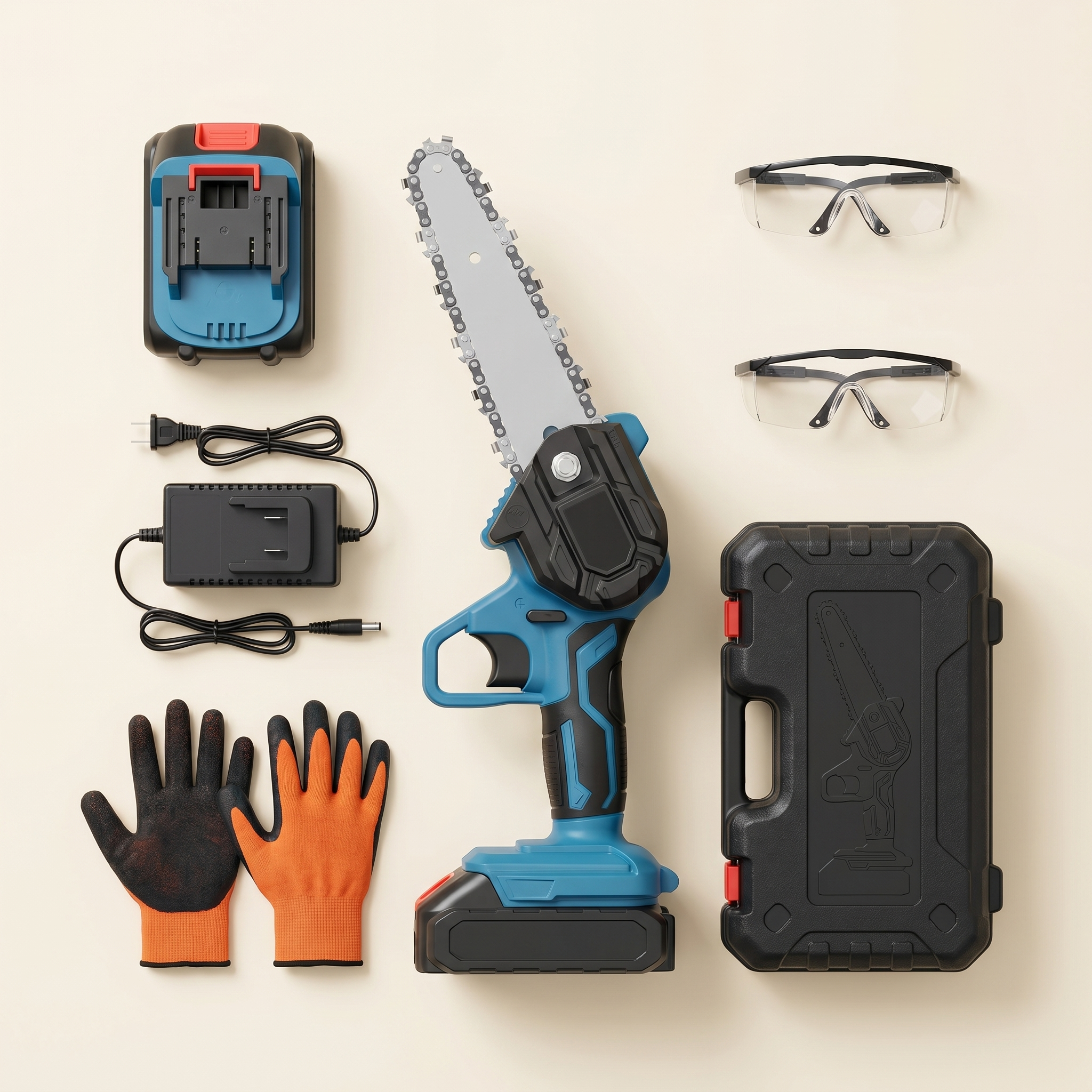 Everything included in the mini chainsaw kit