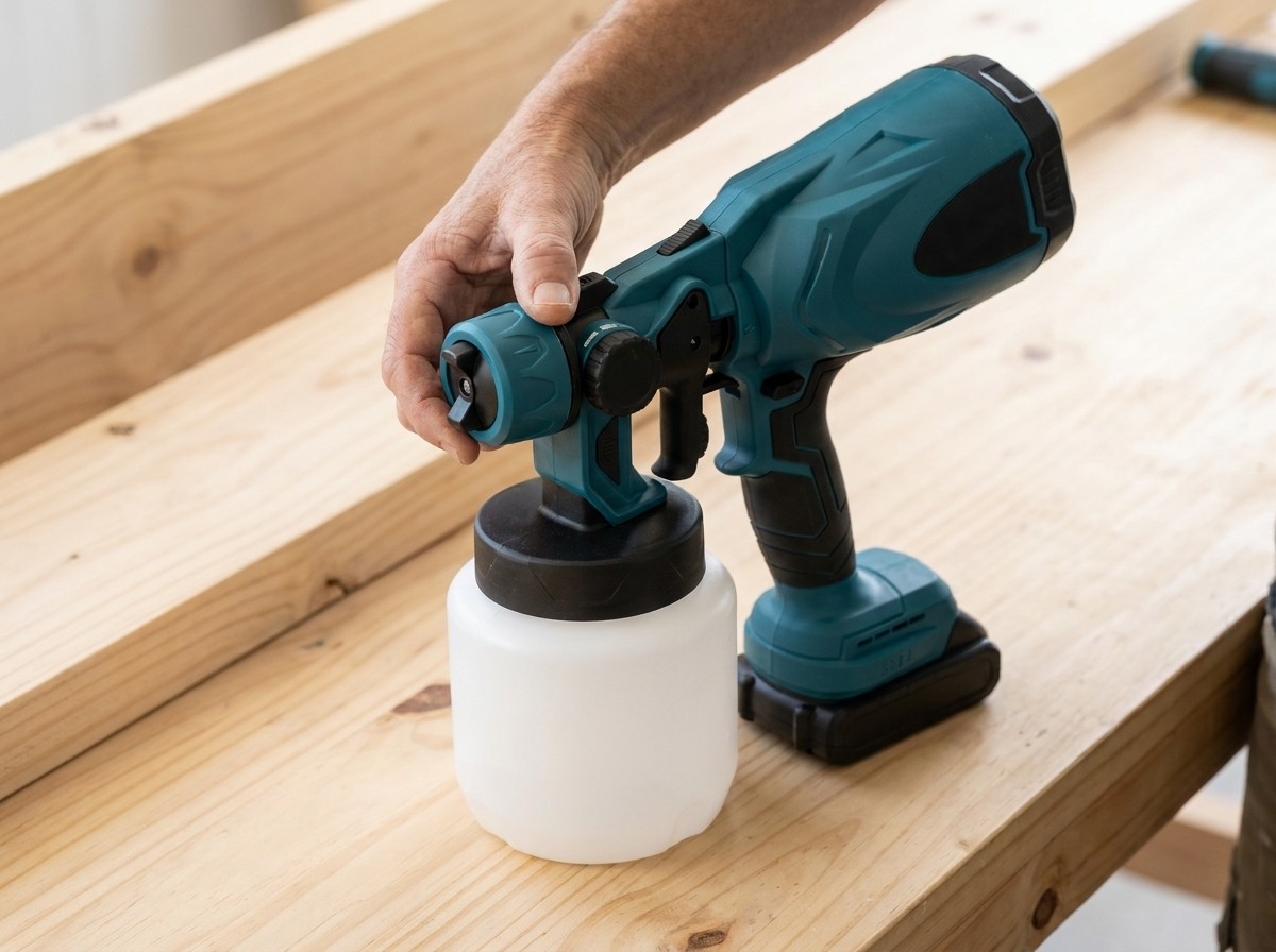 Close-up of the 1000ml tank and adjustable spray nozzle