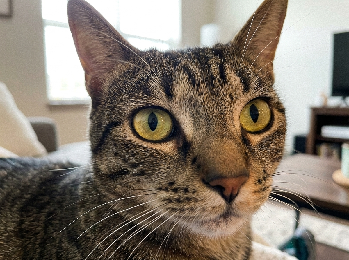 Leo with bright, clear, healthy eyes