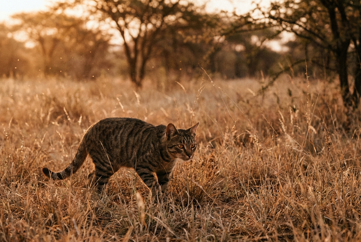 Wild tabby cat