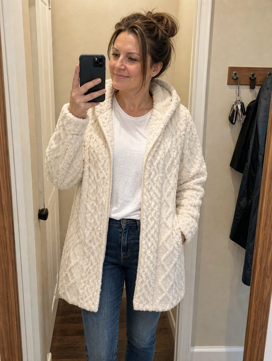 SolVault™ CloudHug Sherpa Hooded Cardigan