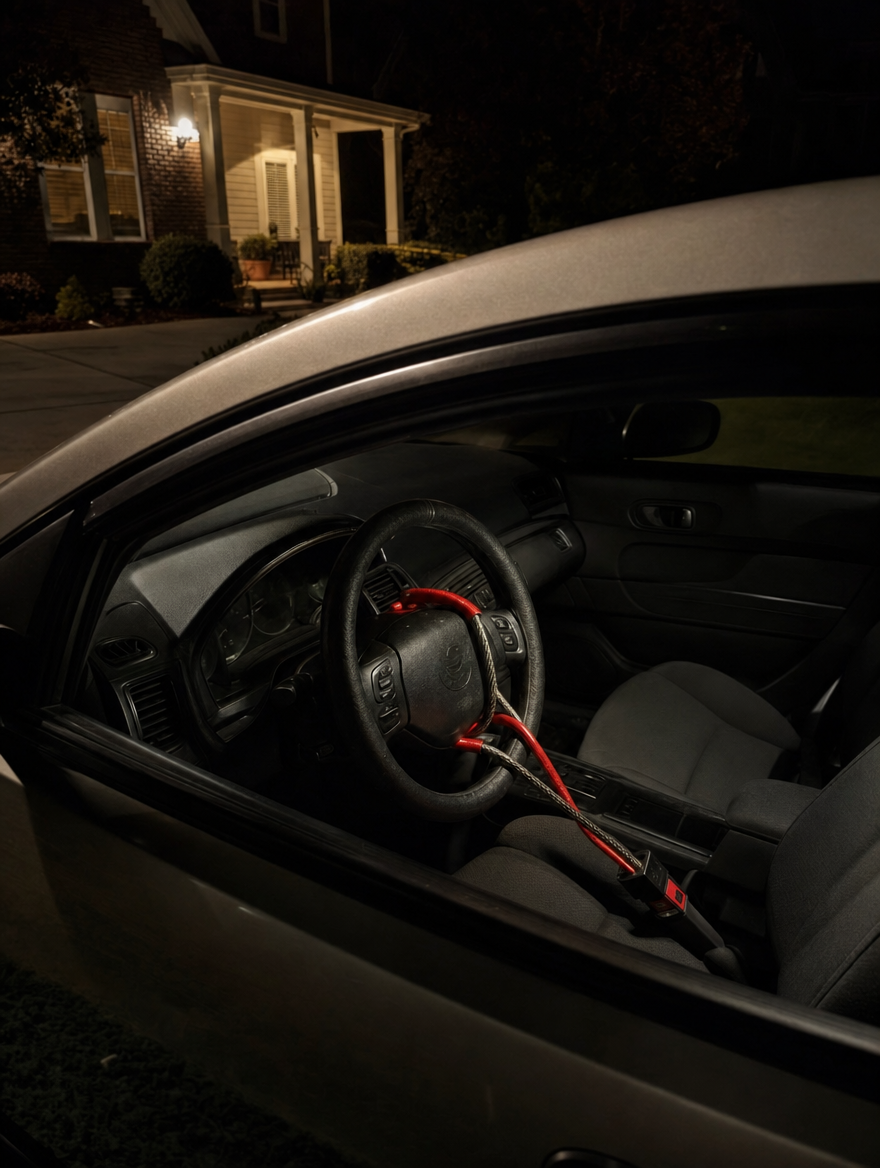 SolVault™ SteerLock Steering Wheel & Seatbelt Lock