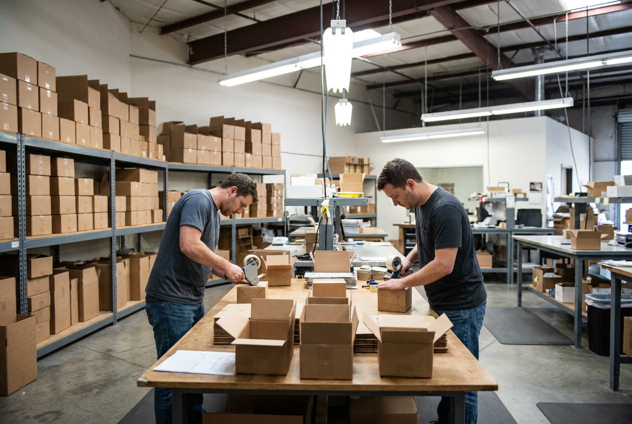Fulfillment warehouse packing orders