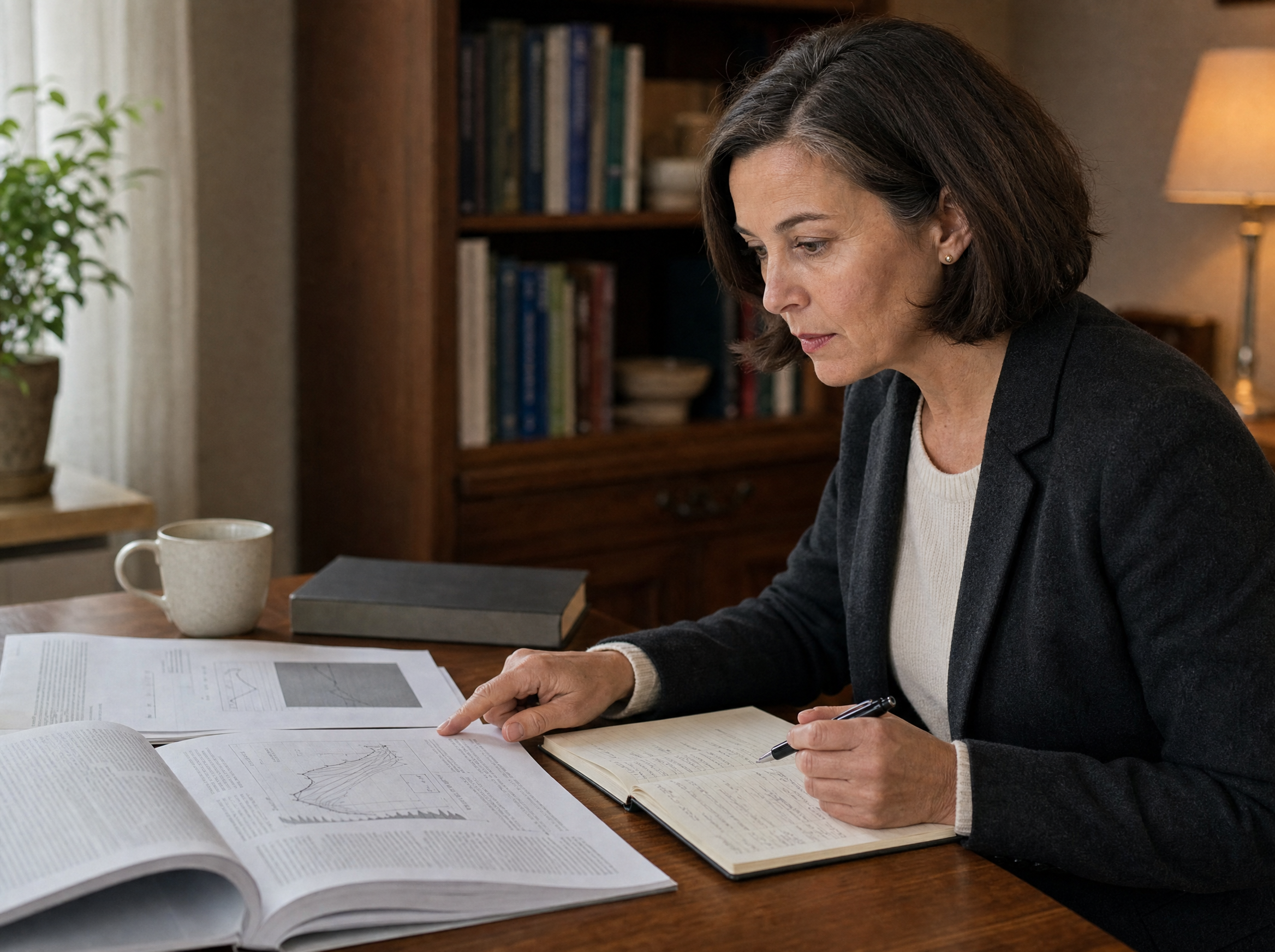 AI photo illustration of Dr. Petra reading published iron research