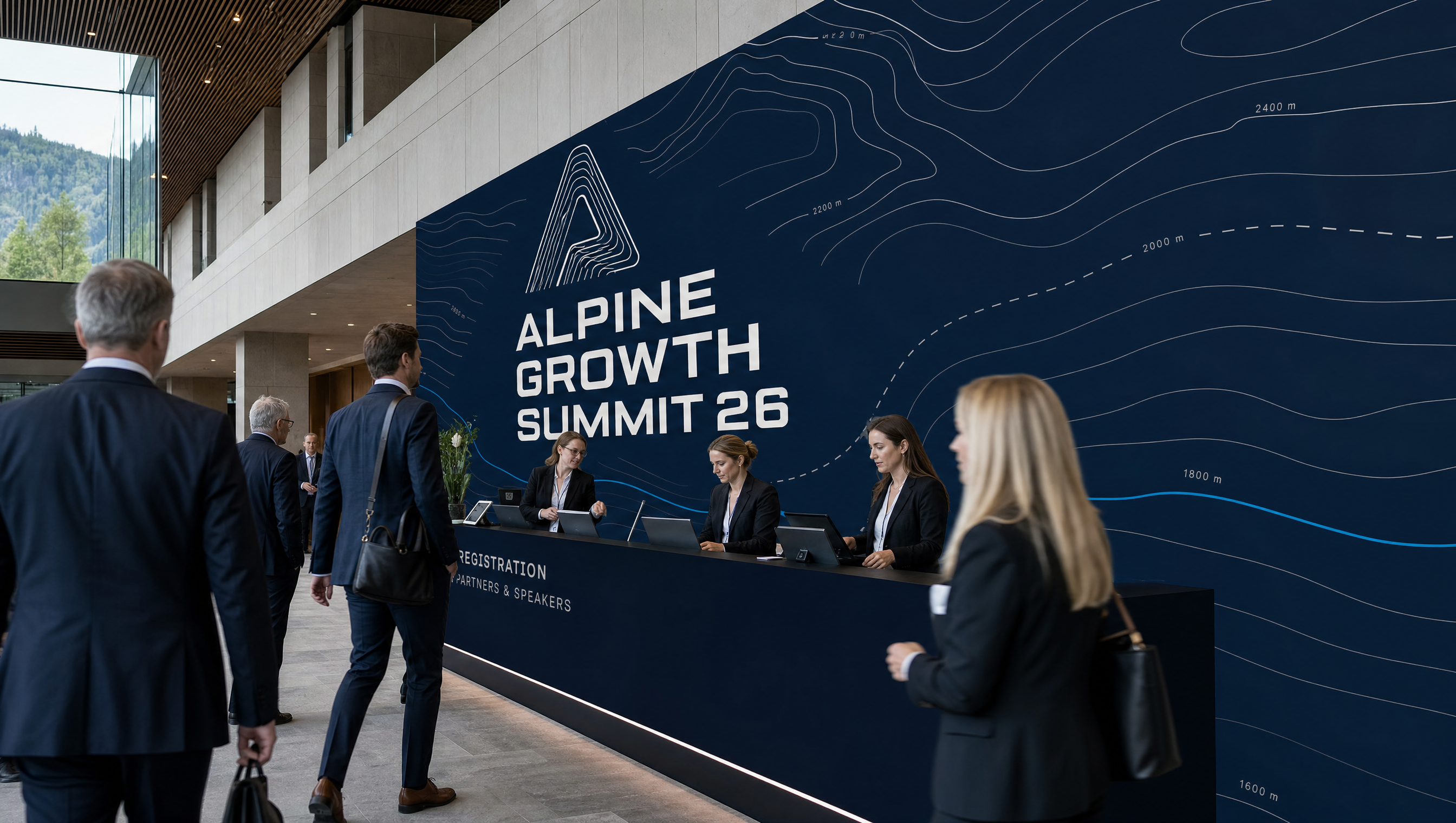 Alpine entrance and registration wall