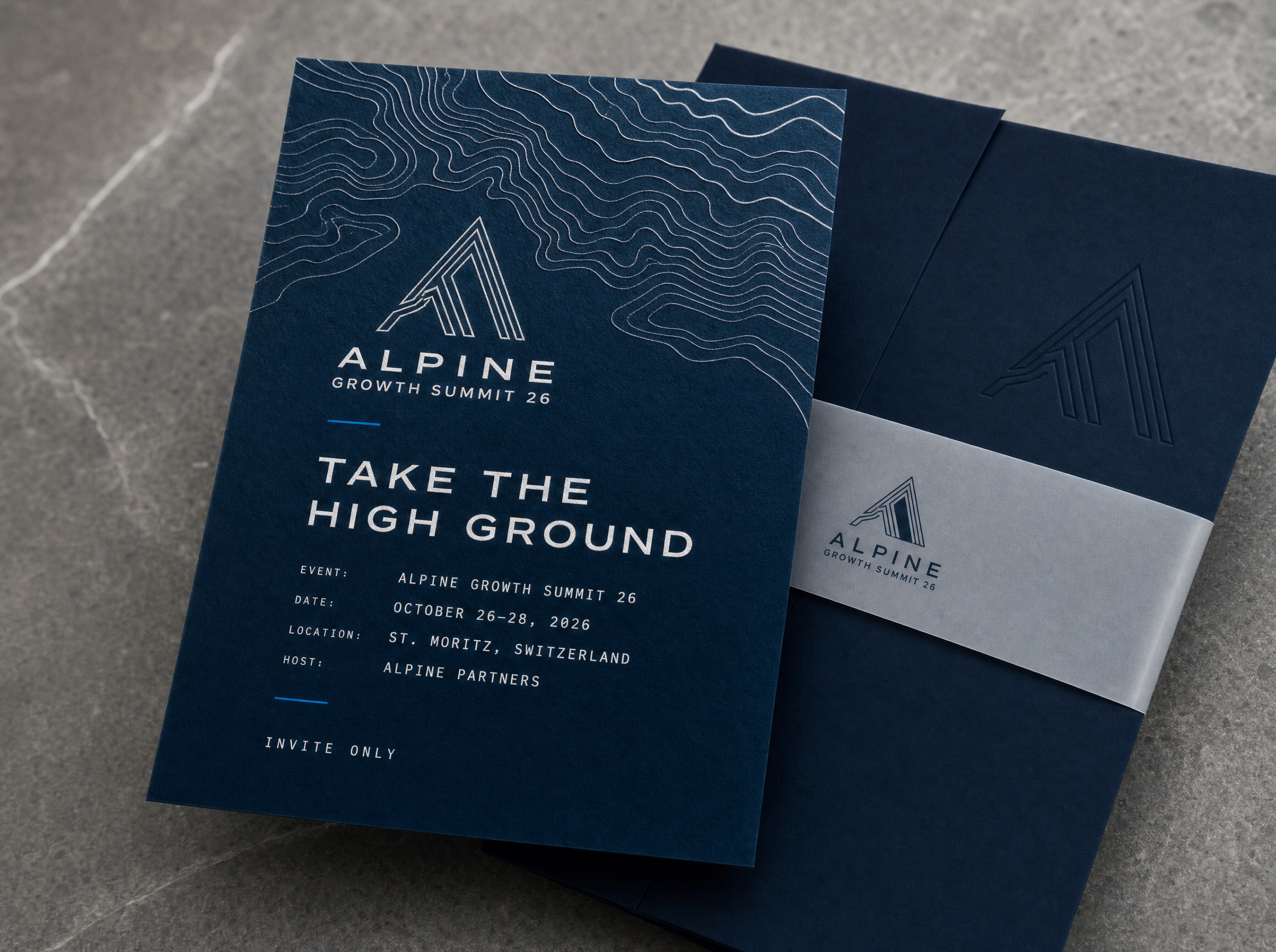 Alpine printed invitation suite