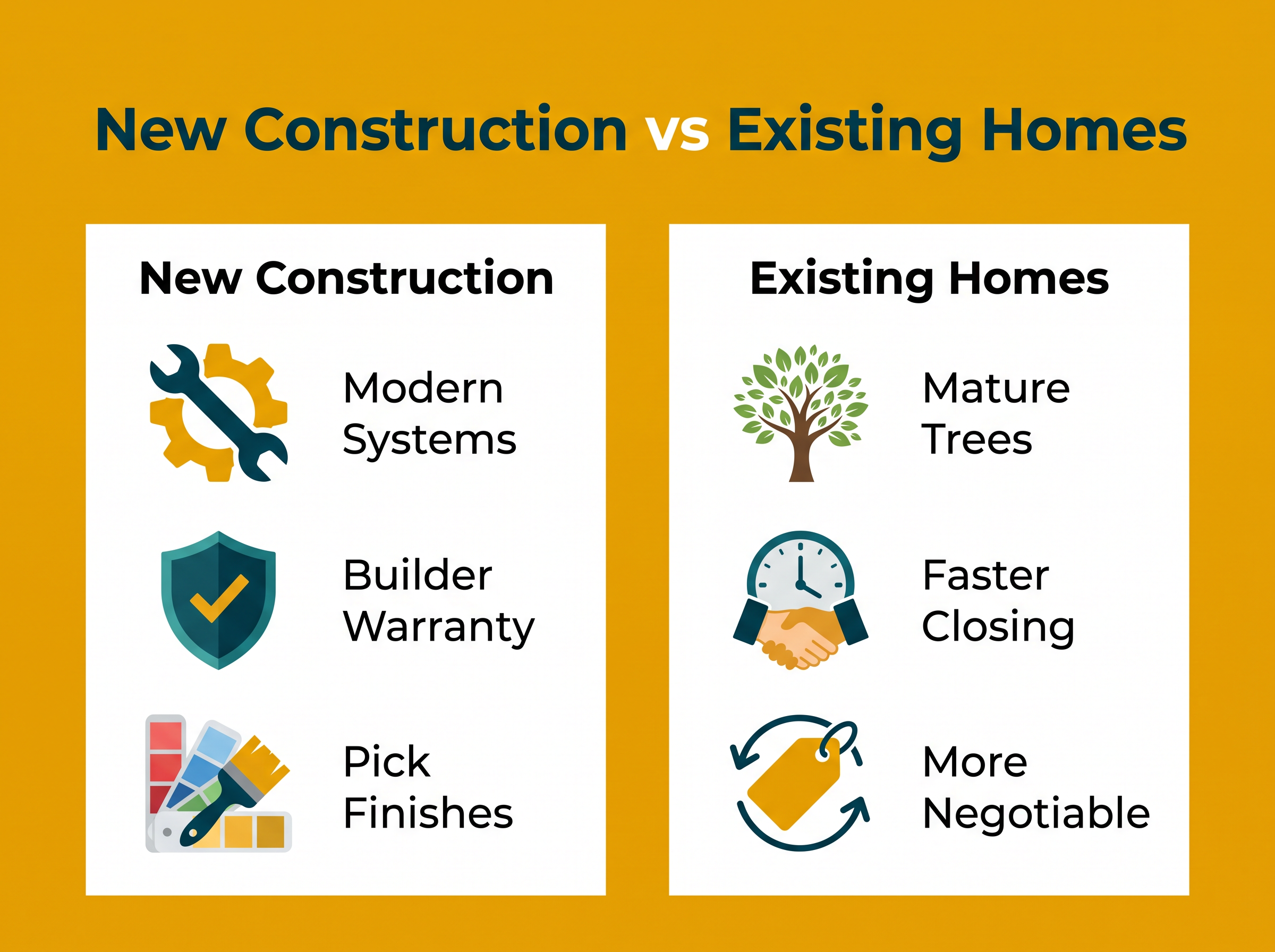 New construction versus existing homes comparison for Oswego Illinois buyers