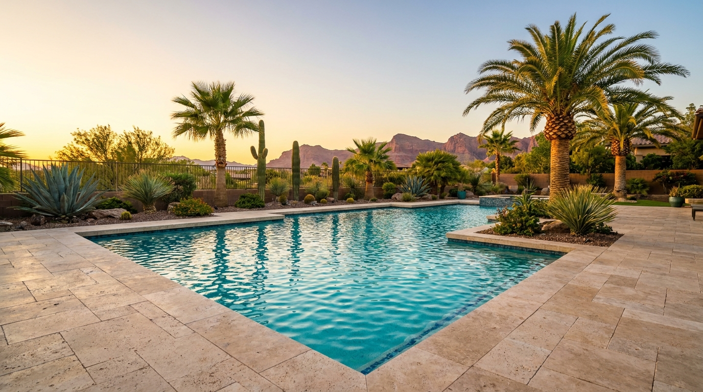 A clean Las Vegas backyard pool