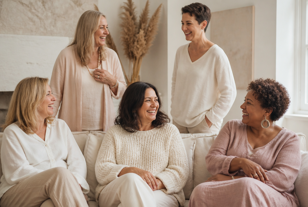 A group of women in their forties and fifties talking together