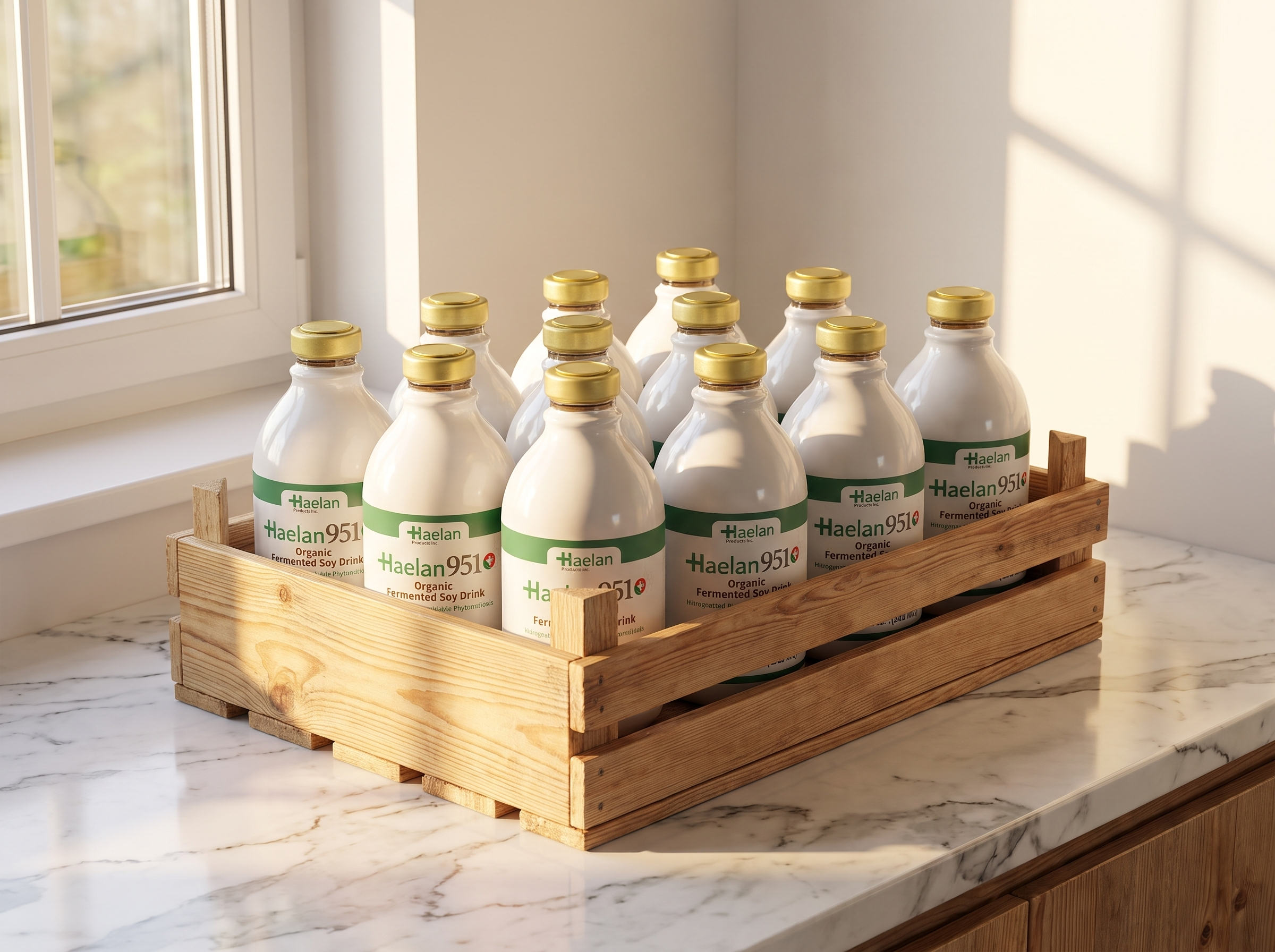 A crate of twelve Haelan 951 bottles