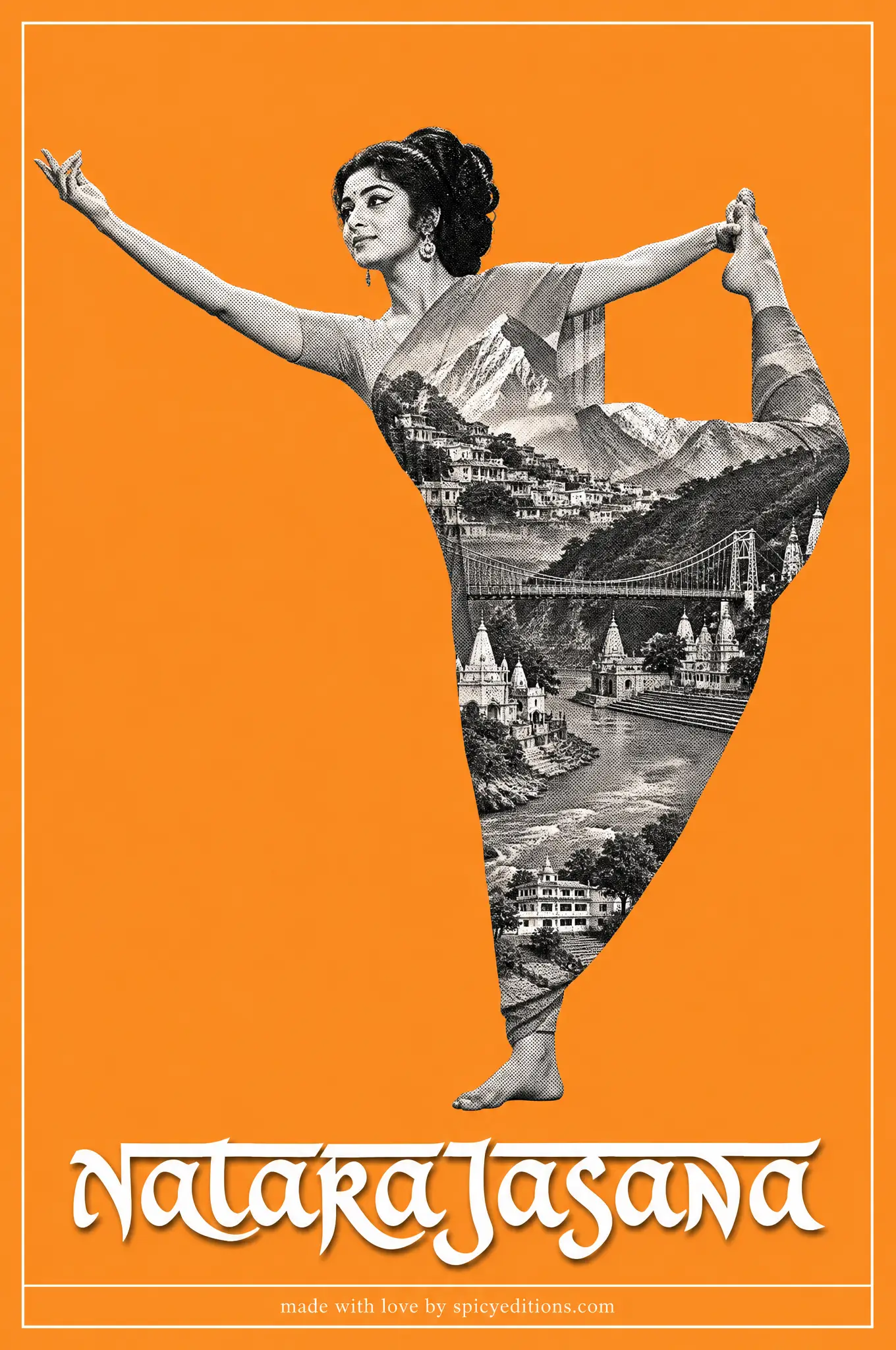 Dancer's Pose (Natarajasana) — SpicyEditions yoga art print