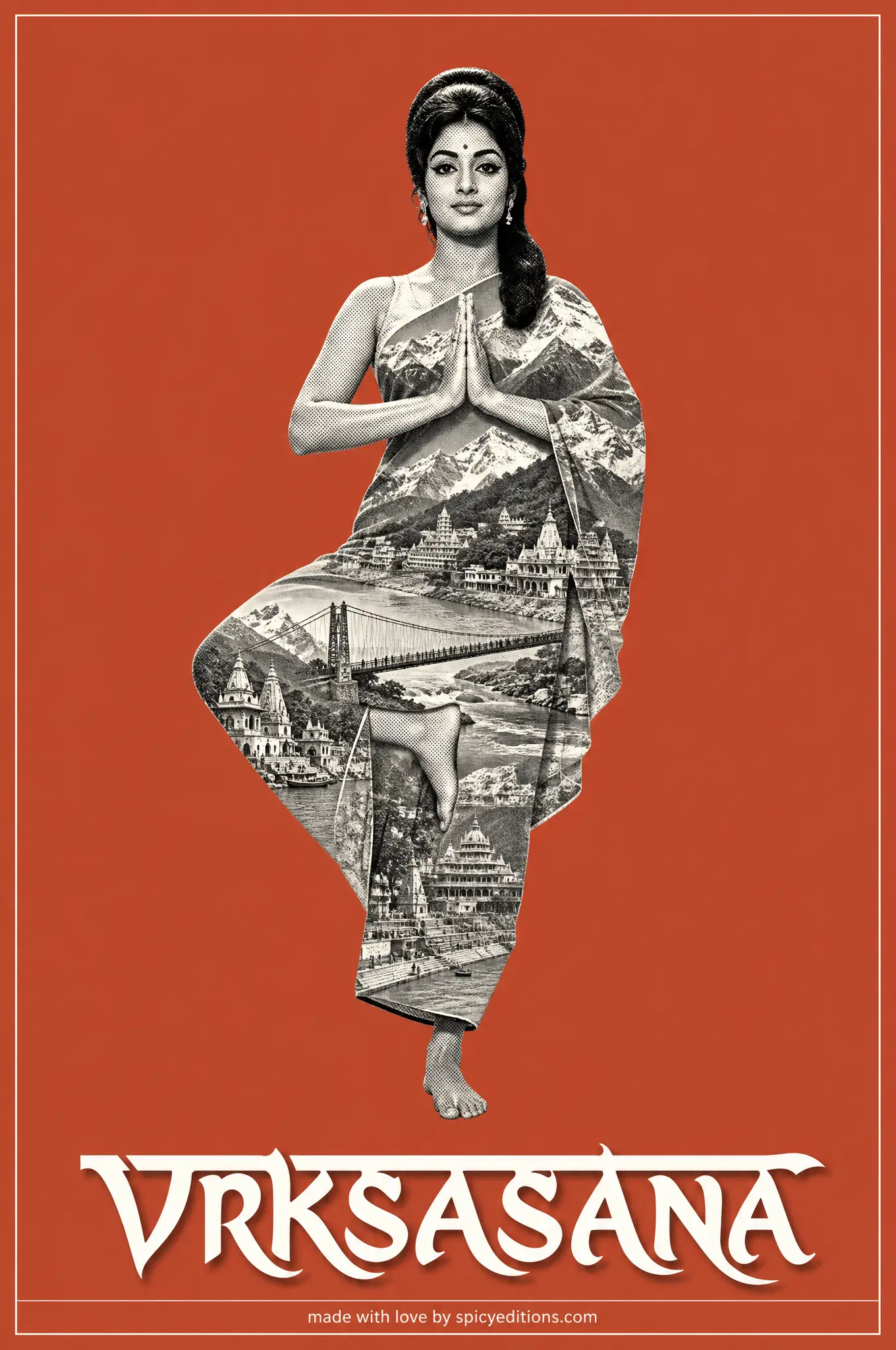 Tree Pose (Vrksasana) — SpicyEditions yoga art print