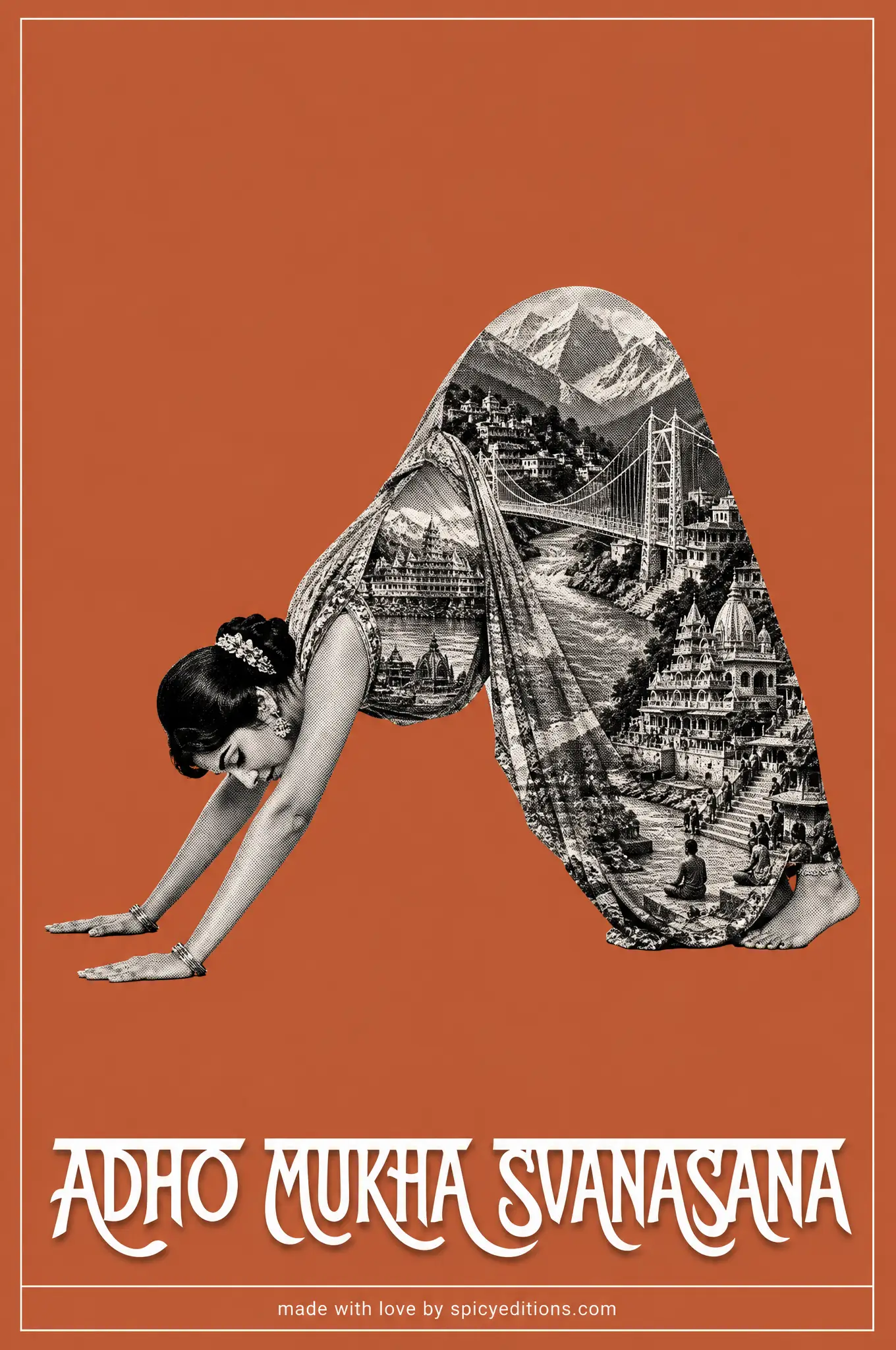 Downward Dog (Adho Mukha Svanasana) — SpicyEditions yoga art print