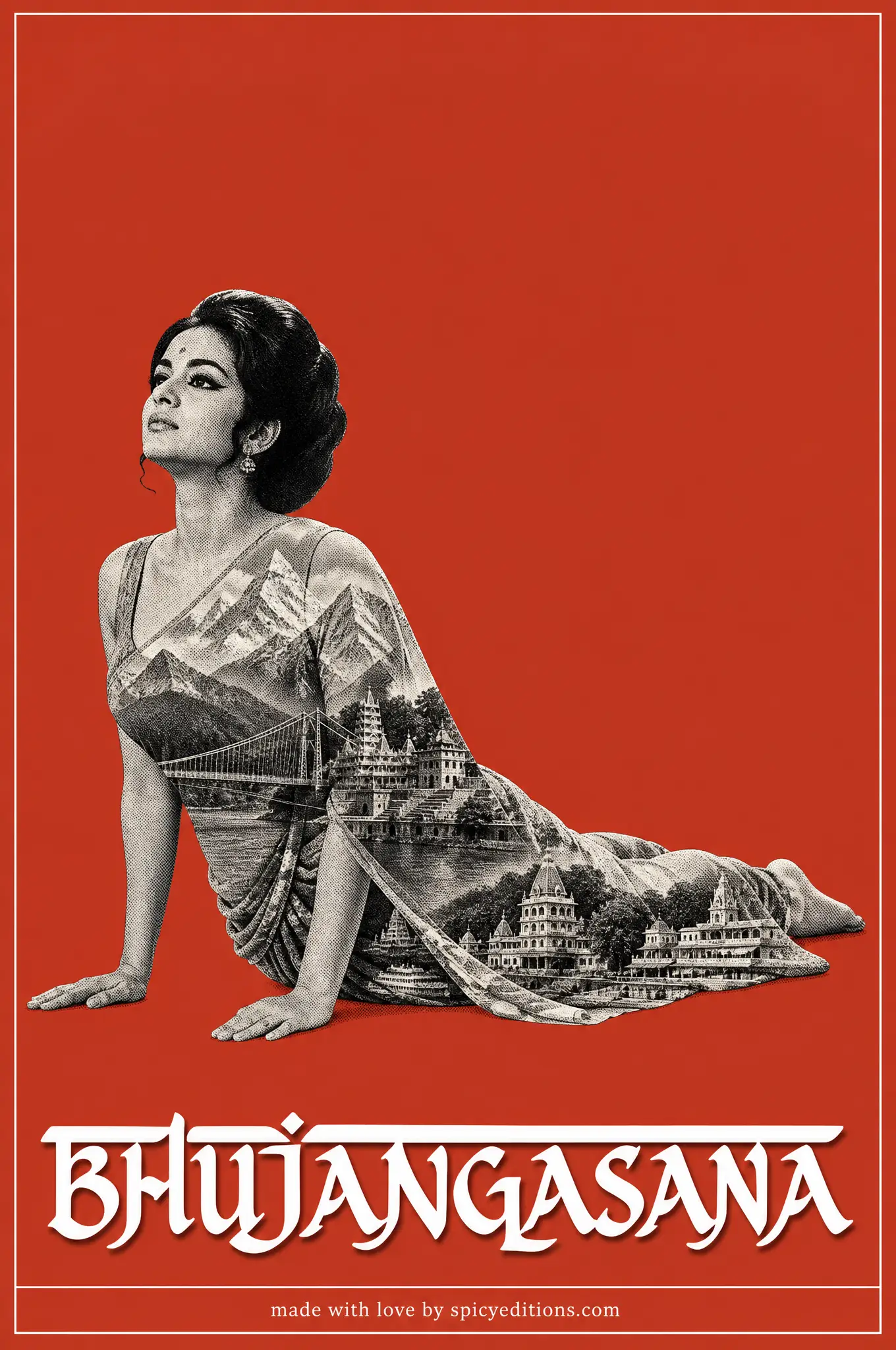 Cobra Pose (Bhujangasana) — SpicyEditions yoga art print