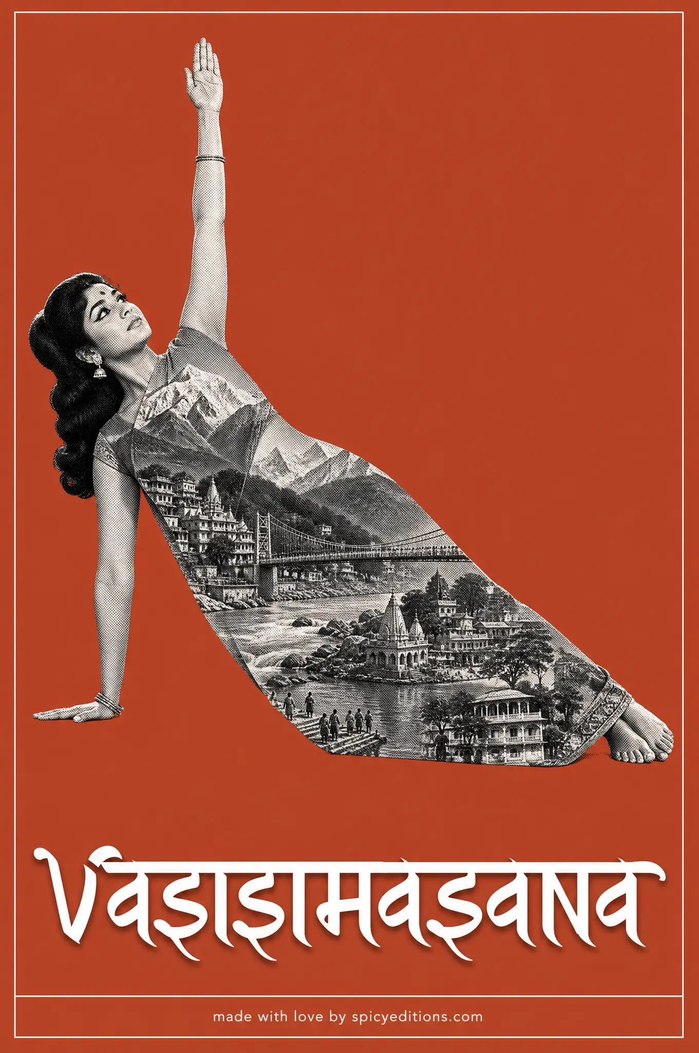 Side Plank (Vasisthasana) — SpicyEditions yoga art print