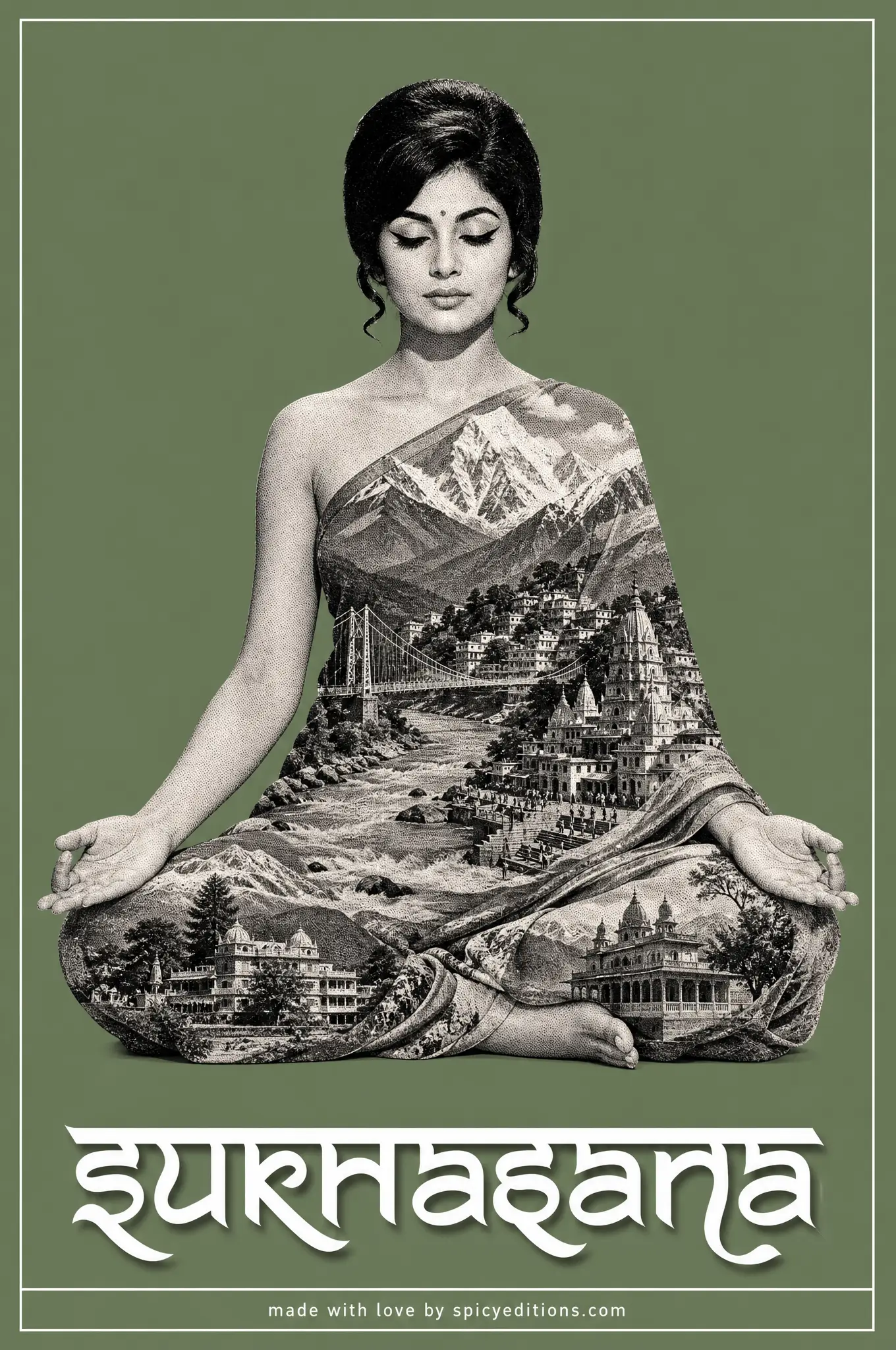 Easy Seat (Sukhasana) — SpicyEditions yoga art print