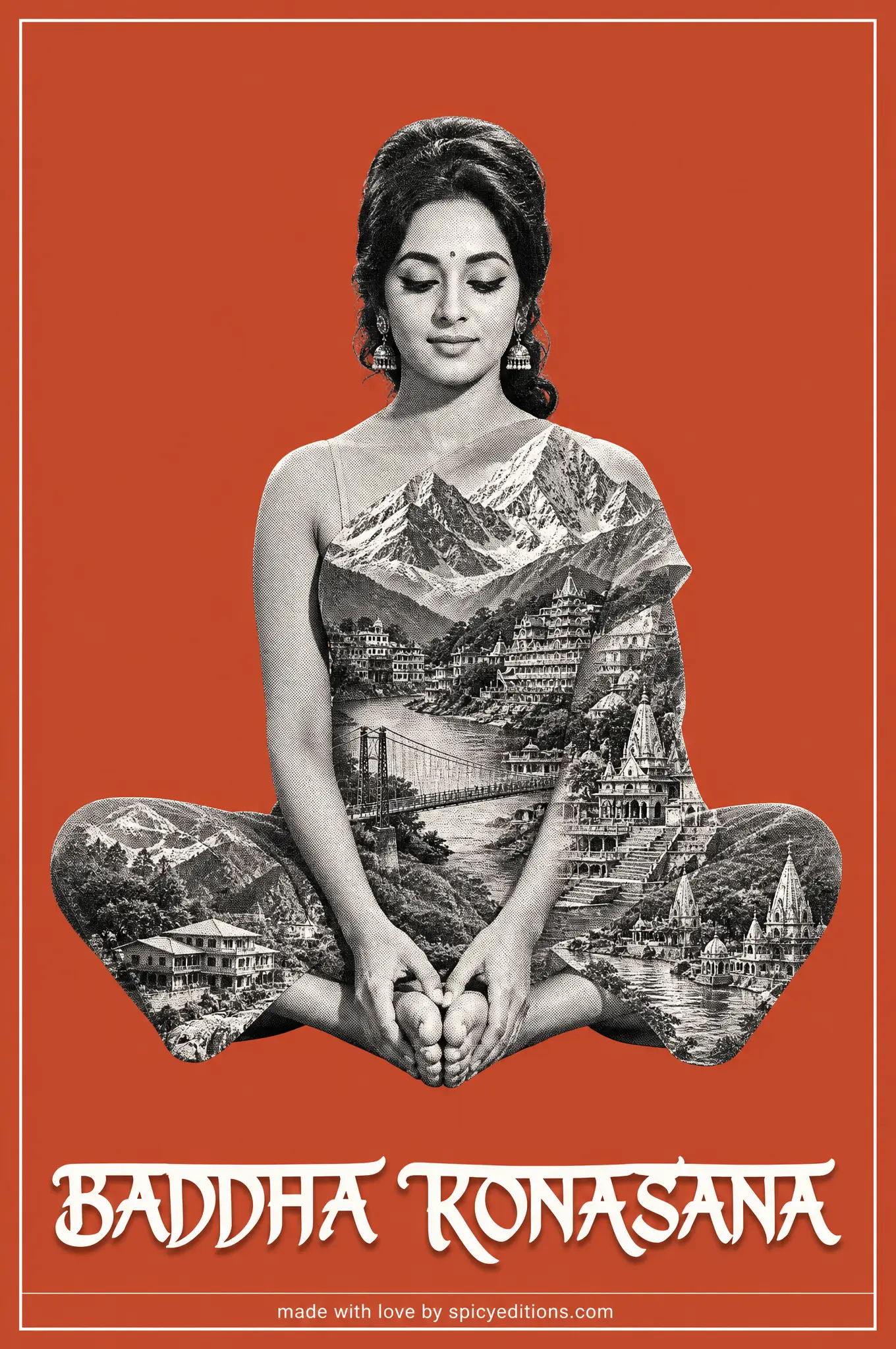 Bound Angle Pose (Baddha Konasana) — SpicyEditions yoga art print