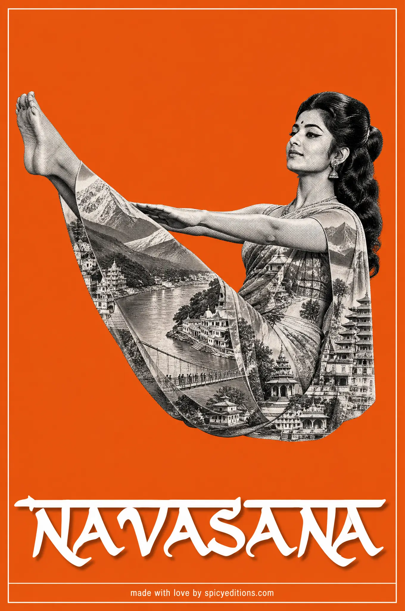 Boat Pose (Navasana) — SpicyEditions yoga art print