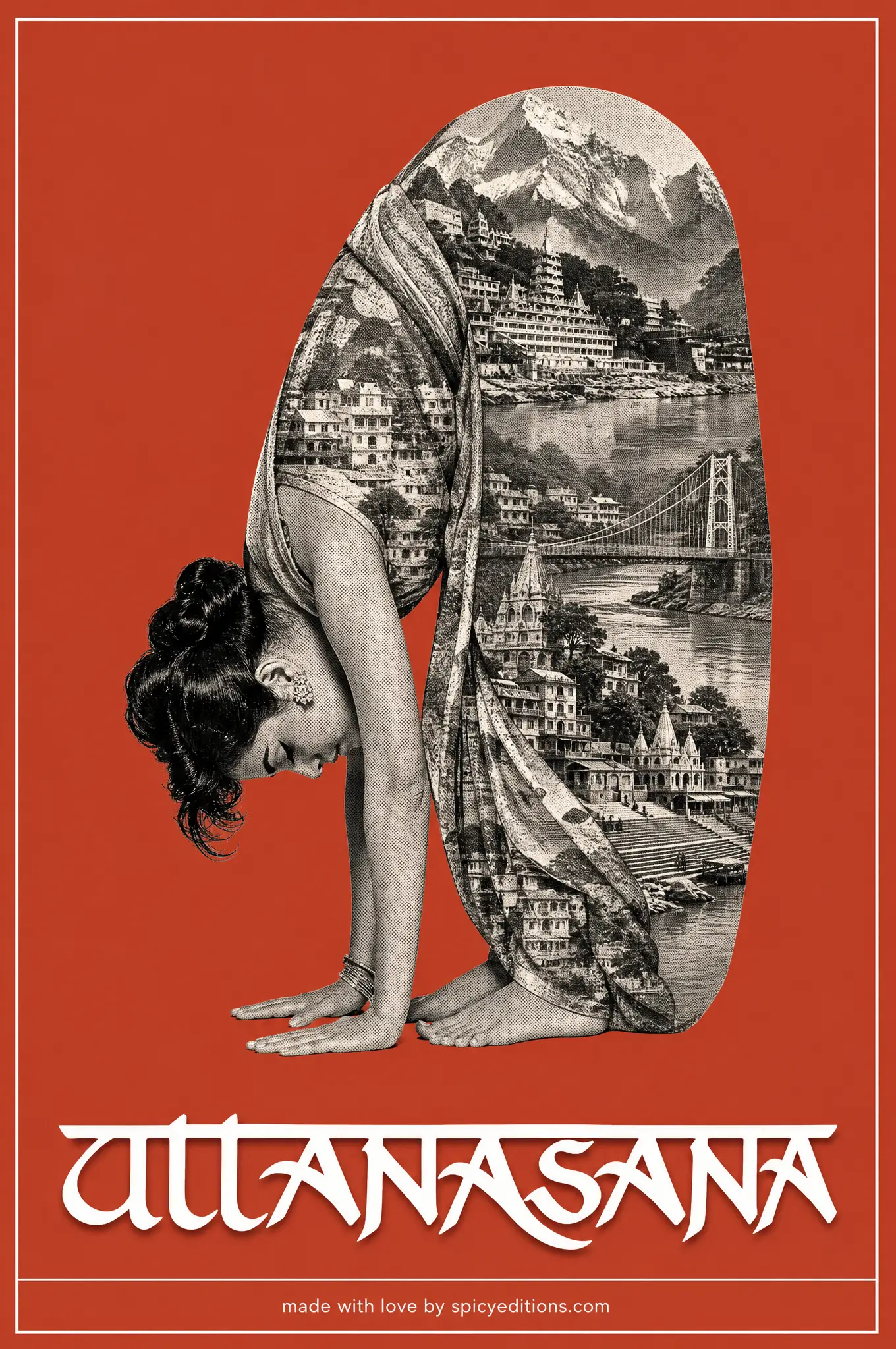 Standing Forward Fold (Uttanasana) — SpicyEditions yoga art print