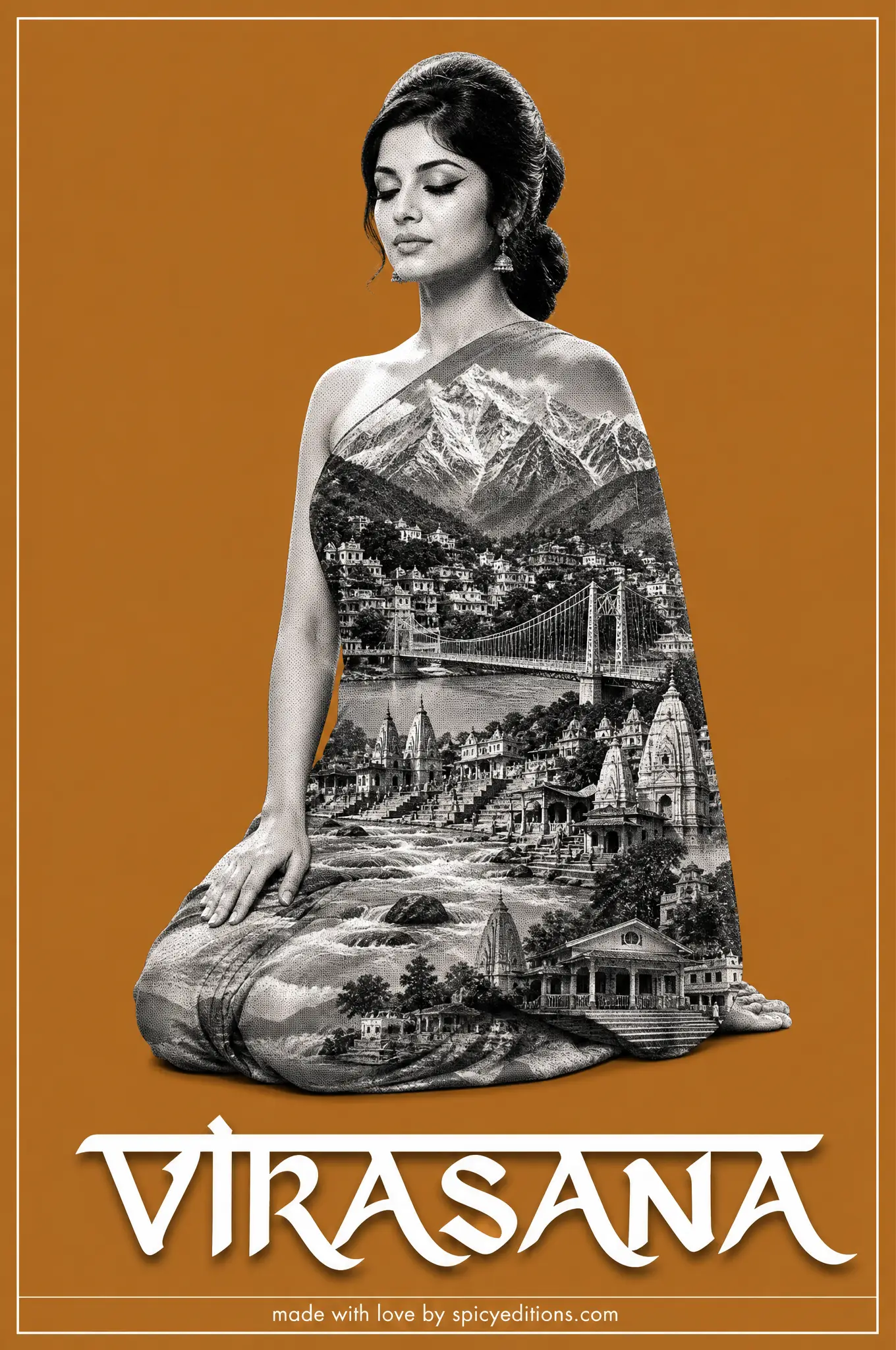 Hero Pose (Virasana) — SpicyEditions yoga art print