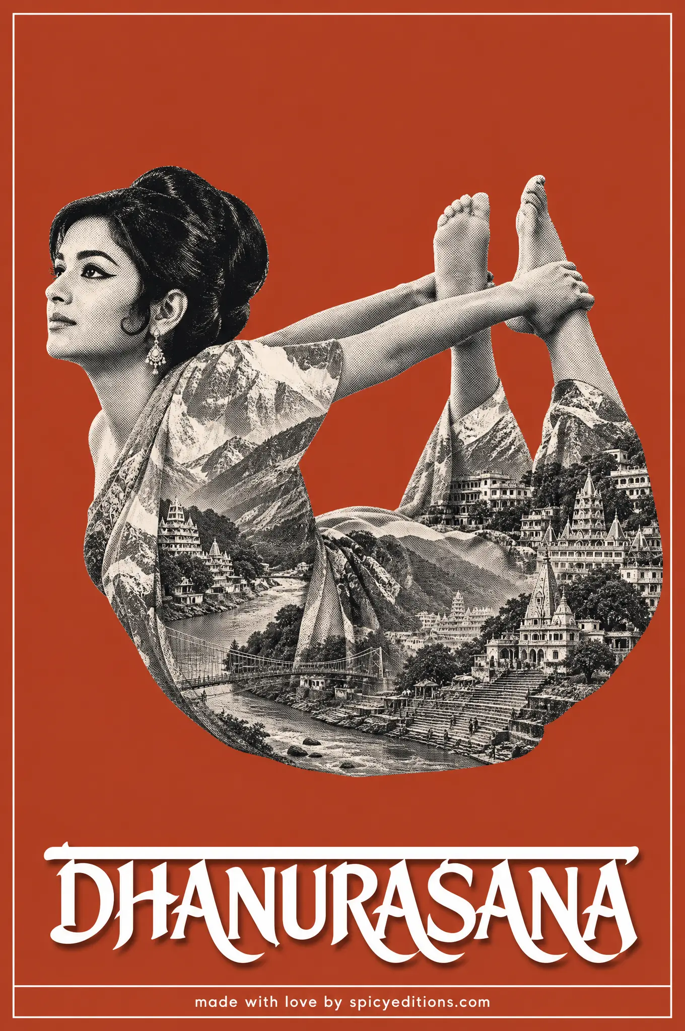 Bow Pose (Dhanurasana) — SpicyEditions yoga art print