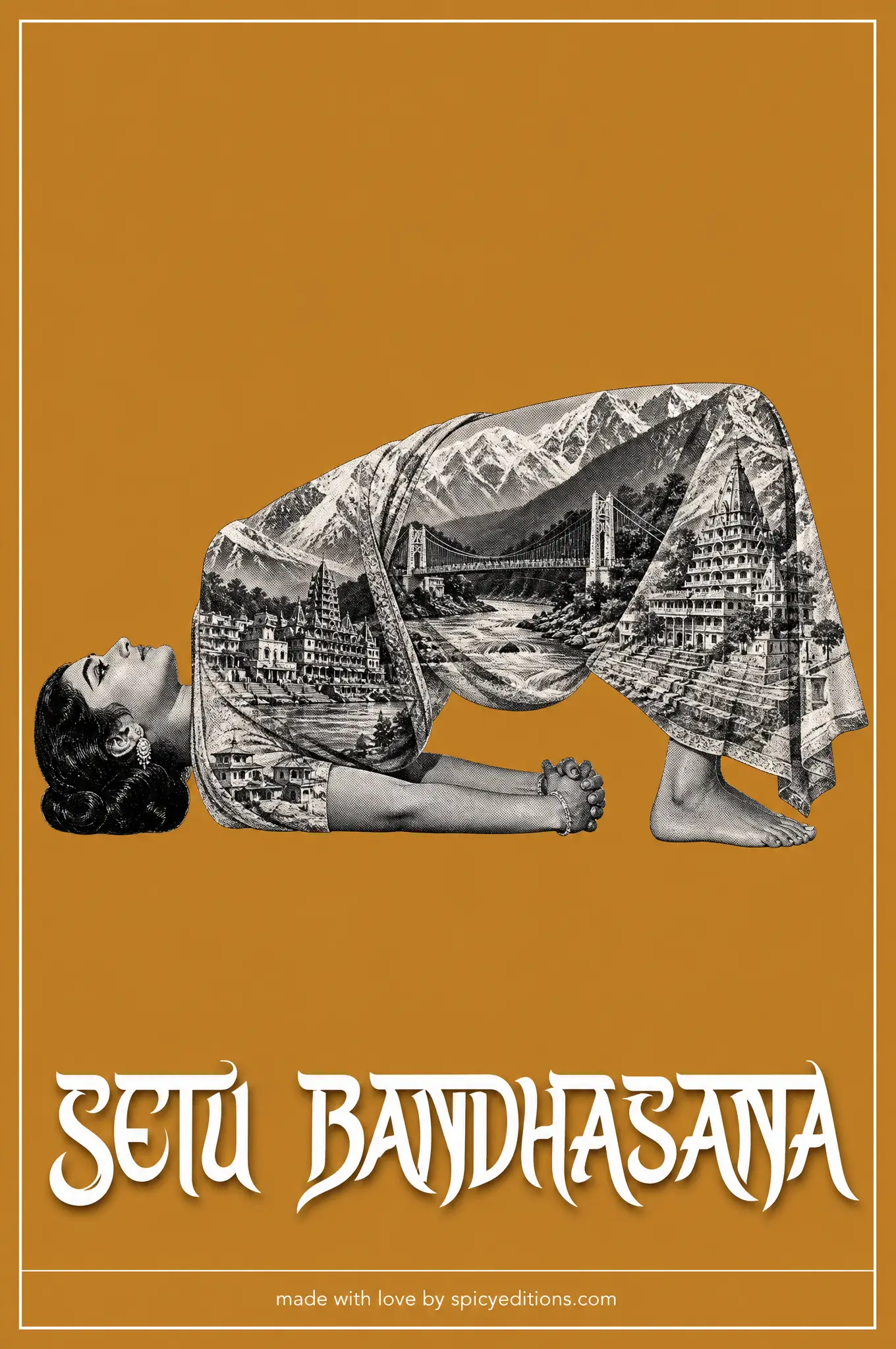 Bridge Pose (Setu Bandhasana) — SpicyEditions yoga art print