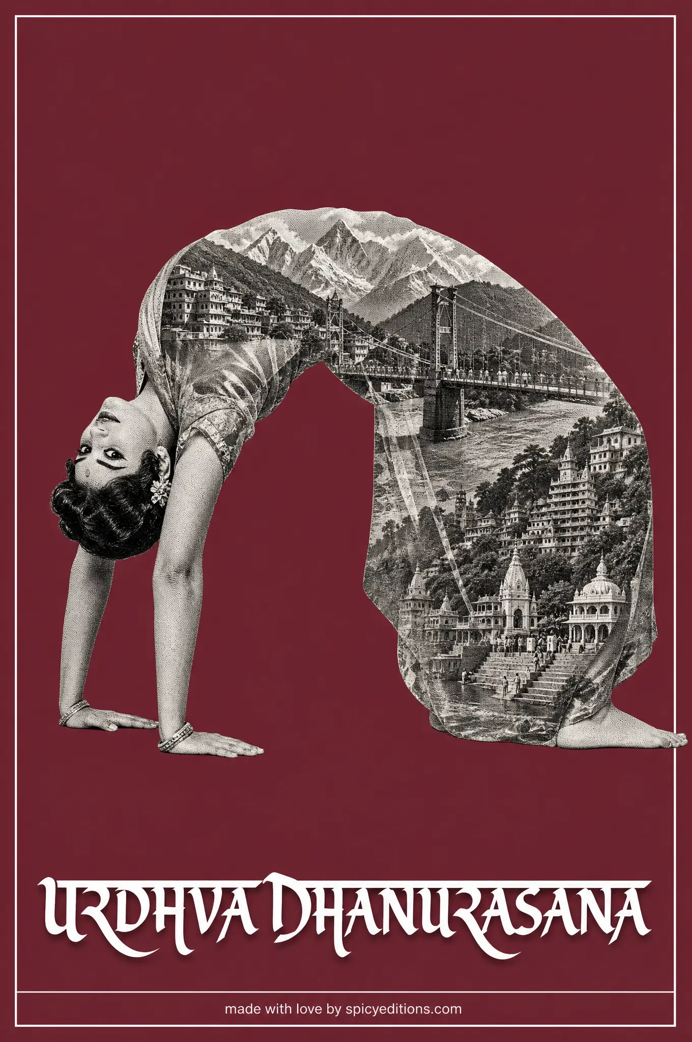 Wheel Pose (Urdhva Dhanurasana) — SpicyEditions yoga art print
