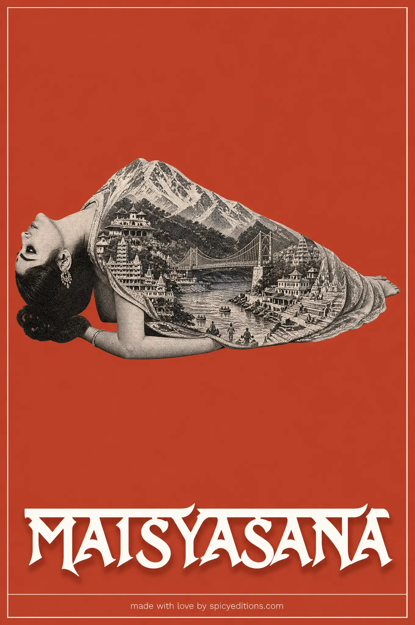 Fish Pose (Matsyasana) — SpicyEditions yoga art print
