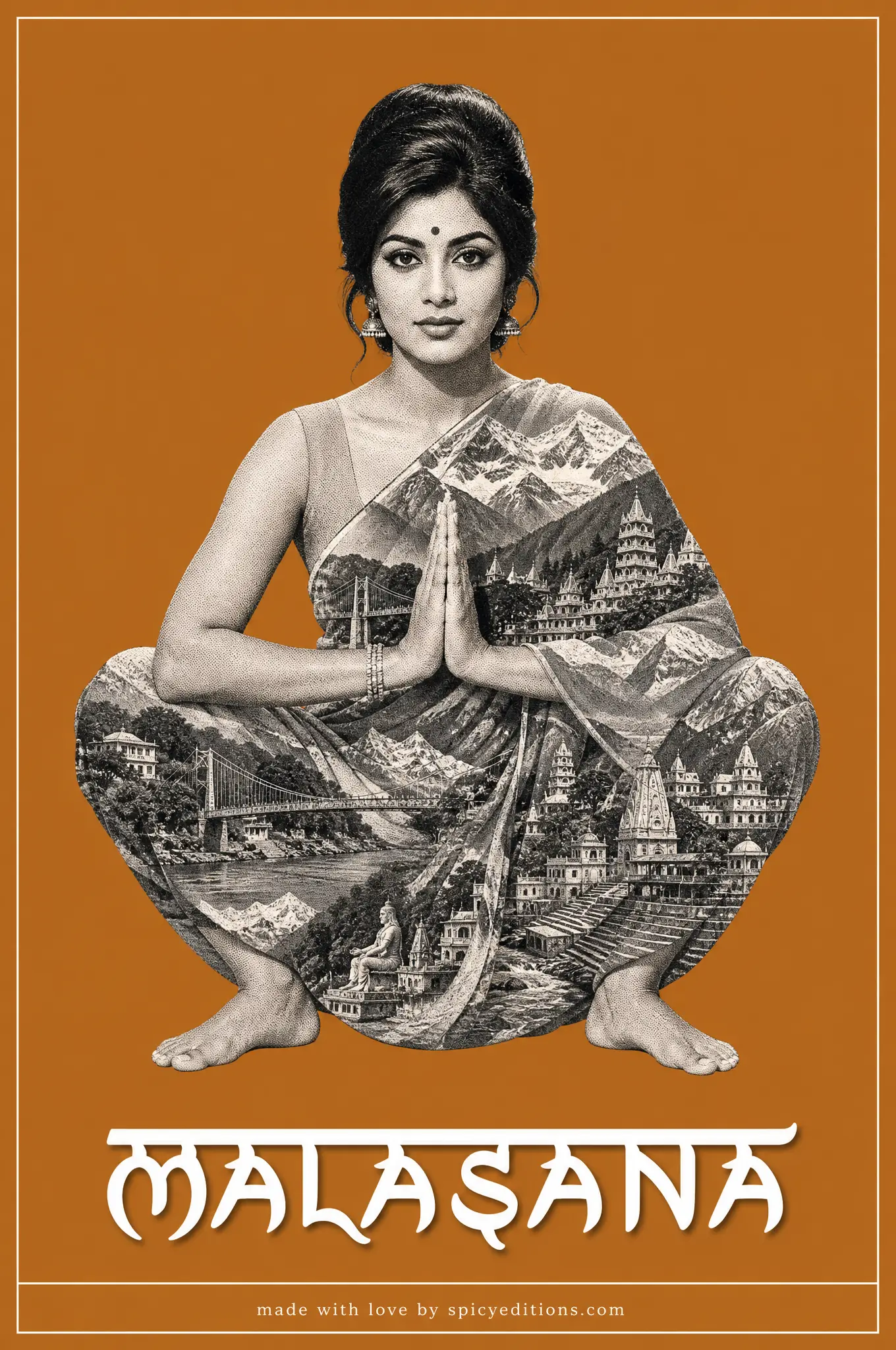 Garland Pose (Malasana) — SpicyEditions yoga art print