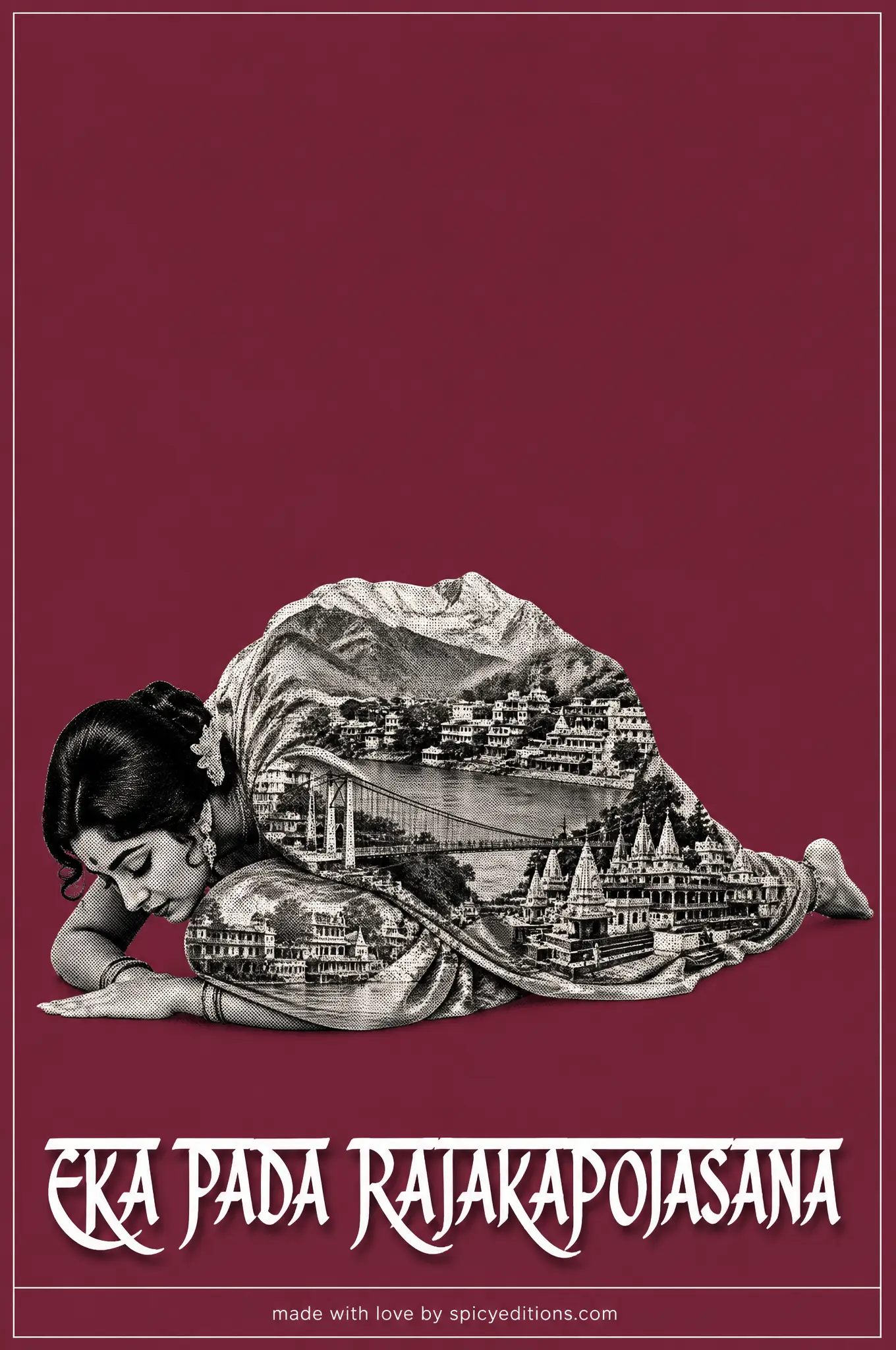 Pigeon Pose (Eka Pada Rajakapotasana) — SpicyEditions yoga art print