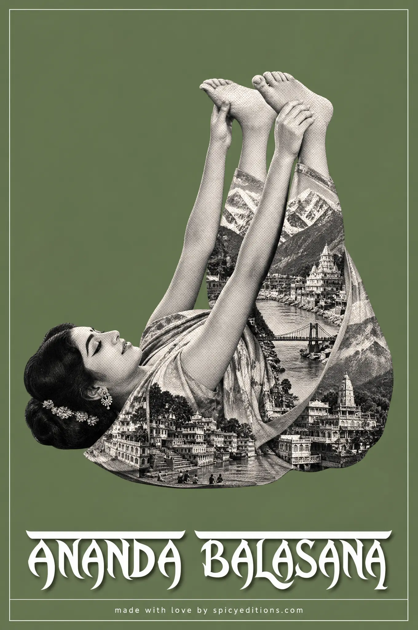 Happy Baby Pose (Ananda Balasana) — SpicyEditions yoga art print