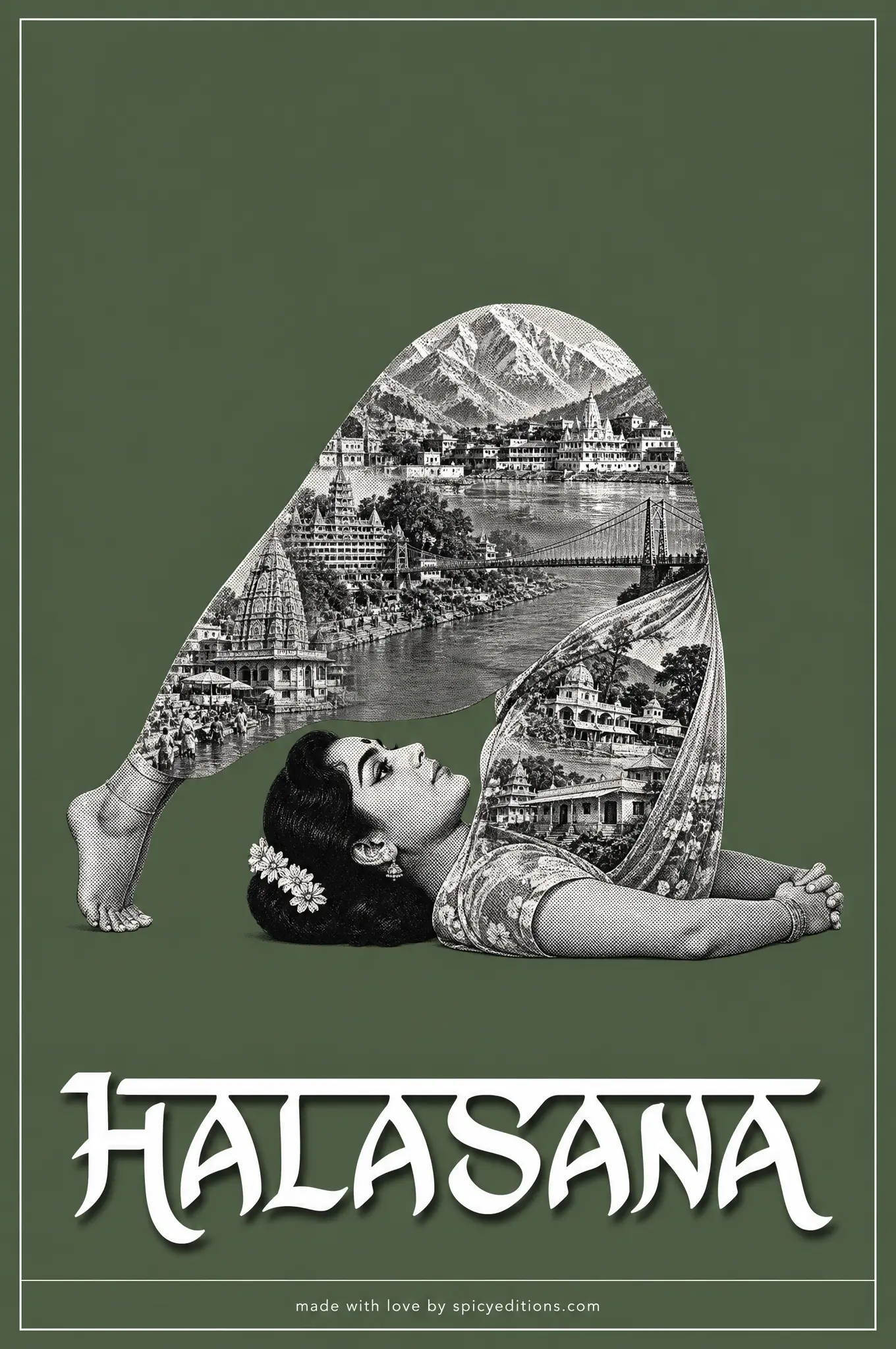 Plow Pose (Halasana) — SpicyEditions yoga art print